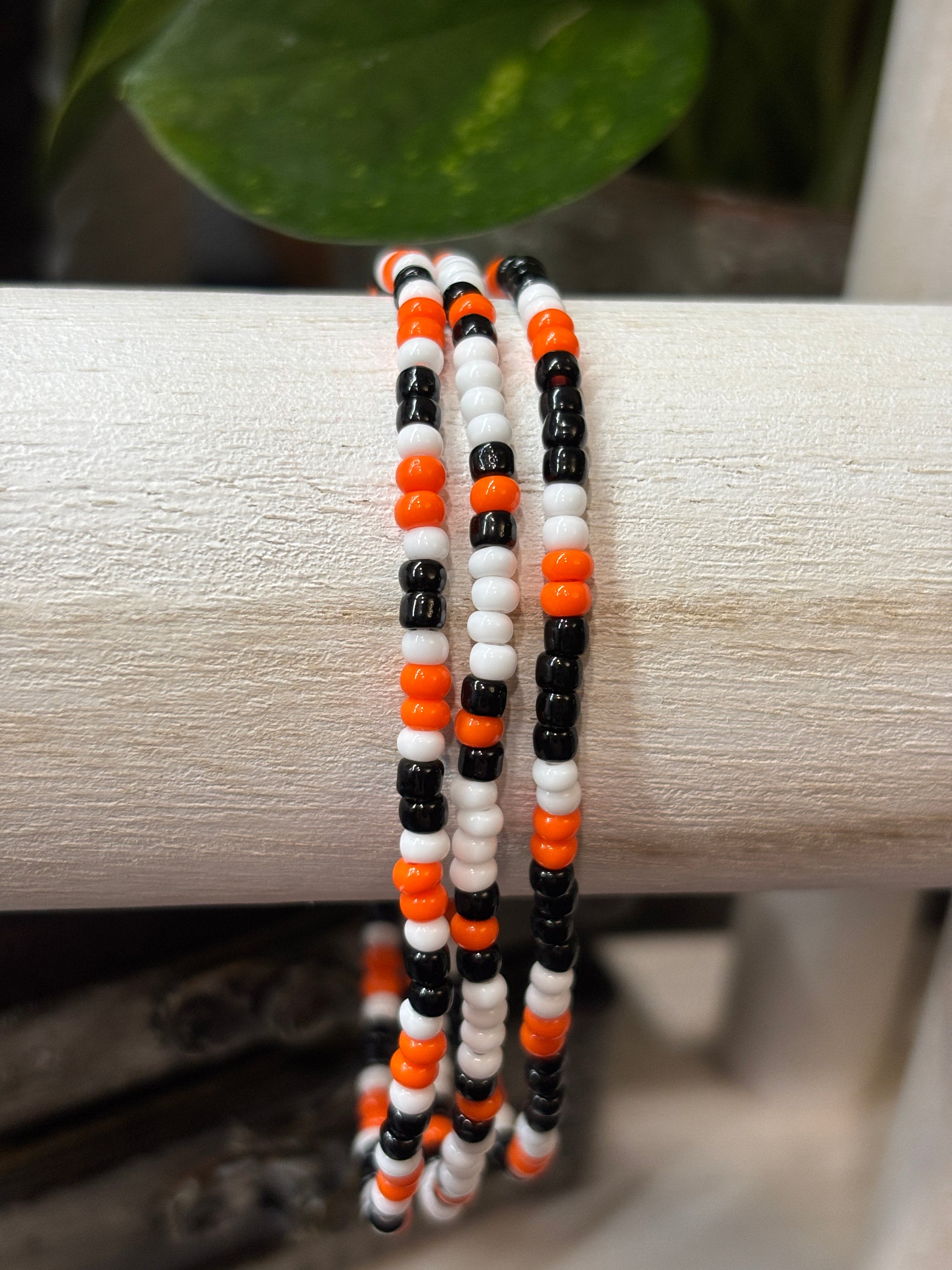 Harvest Pop  Handmade Seed Bead Stretch Bracelet Set of 3 - 2