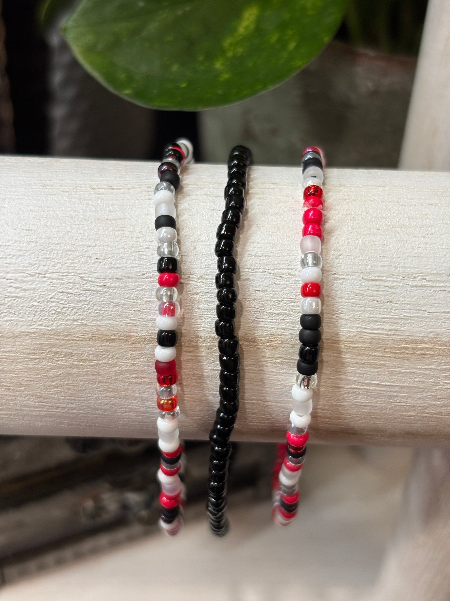 "Steal Bloom" - Handmade Seed Bead Stretch Bracelet Set of 3