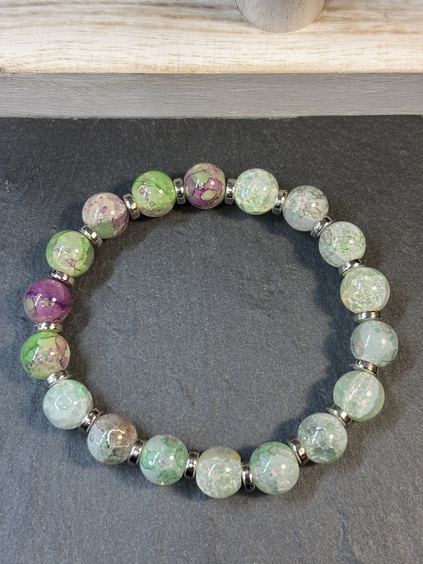 "Torvi" - Handmade Glass Beaded Stretch Bracelet