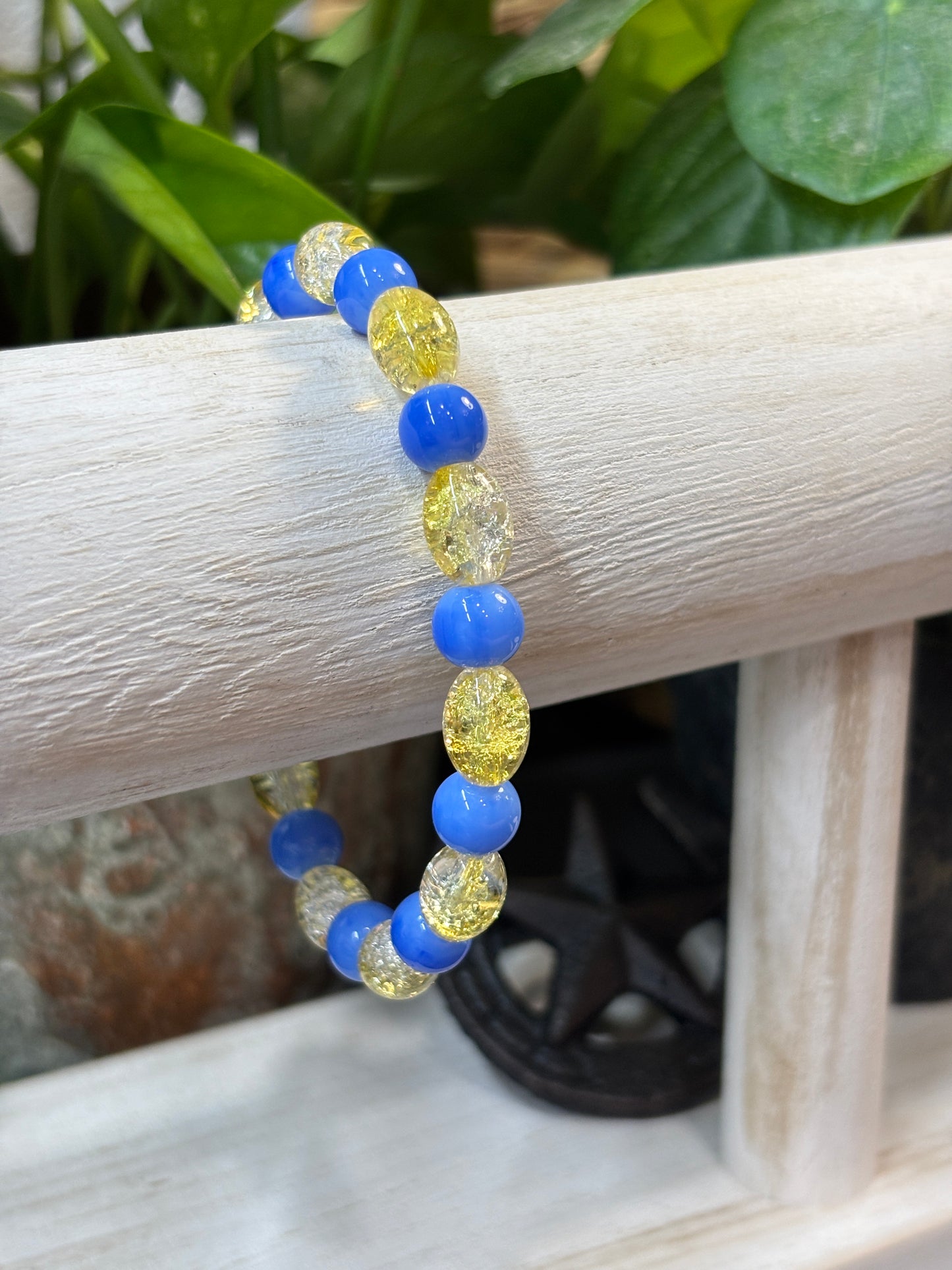 Tish  Handmade Glass Beaded Stretch Bracelet - 2