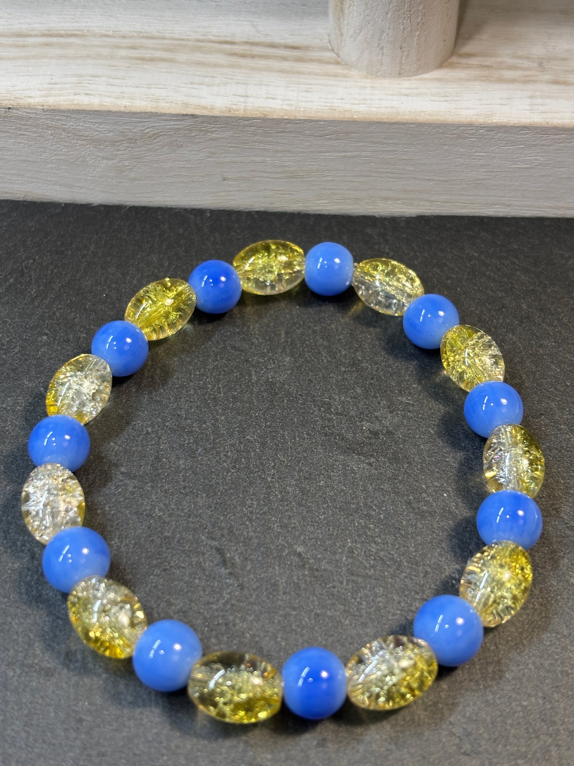 Tish  Handmade Glass Beaded Stretch Bracelet - 4