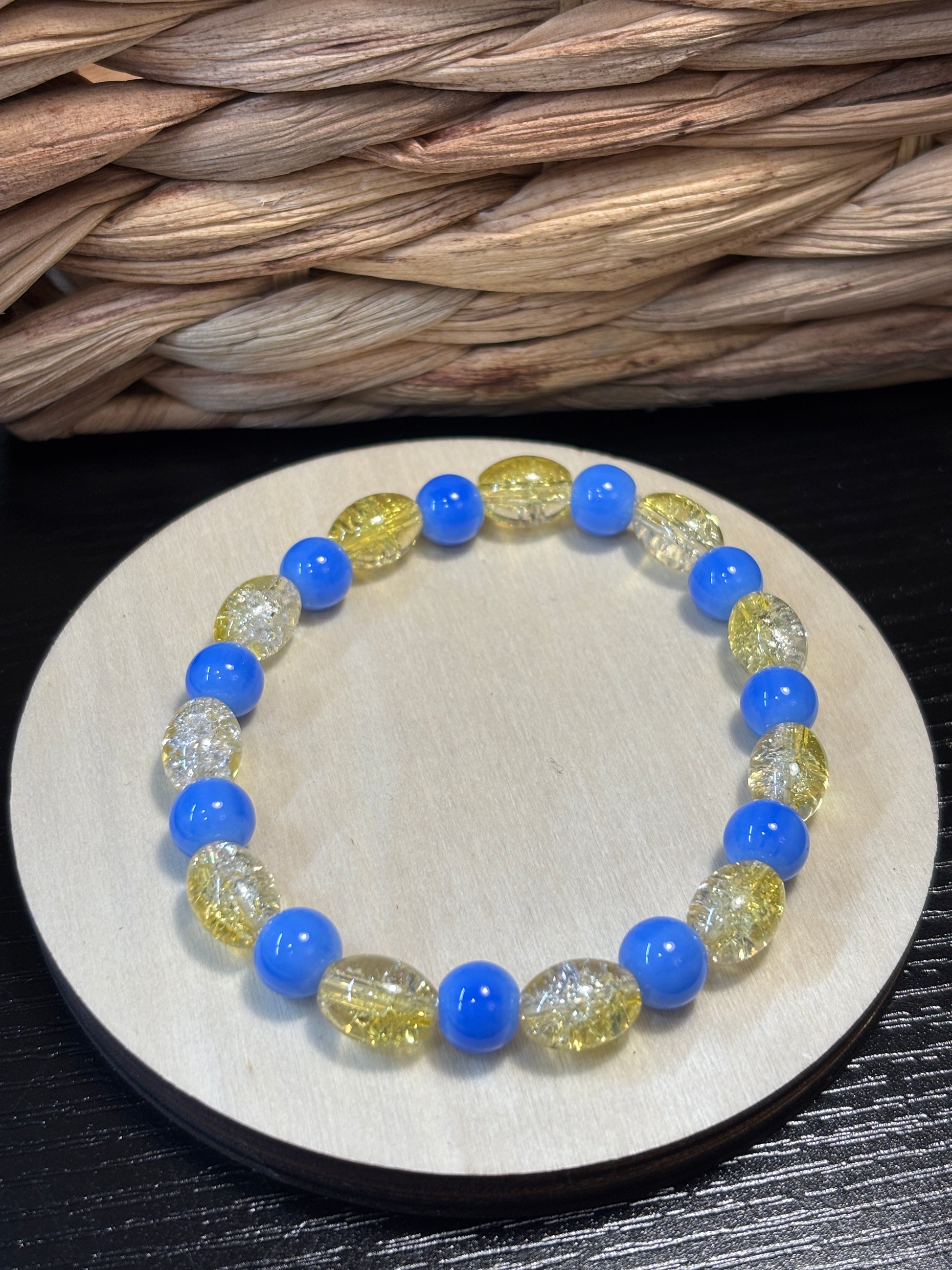 Tish  Handmade Glass Beaded Stretch Bracelet - 3