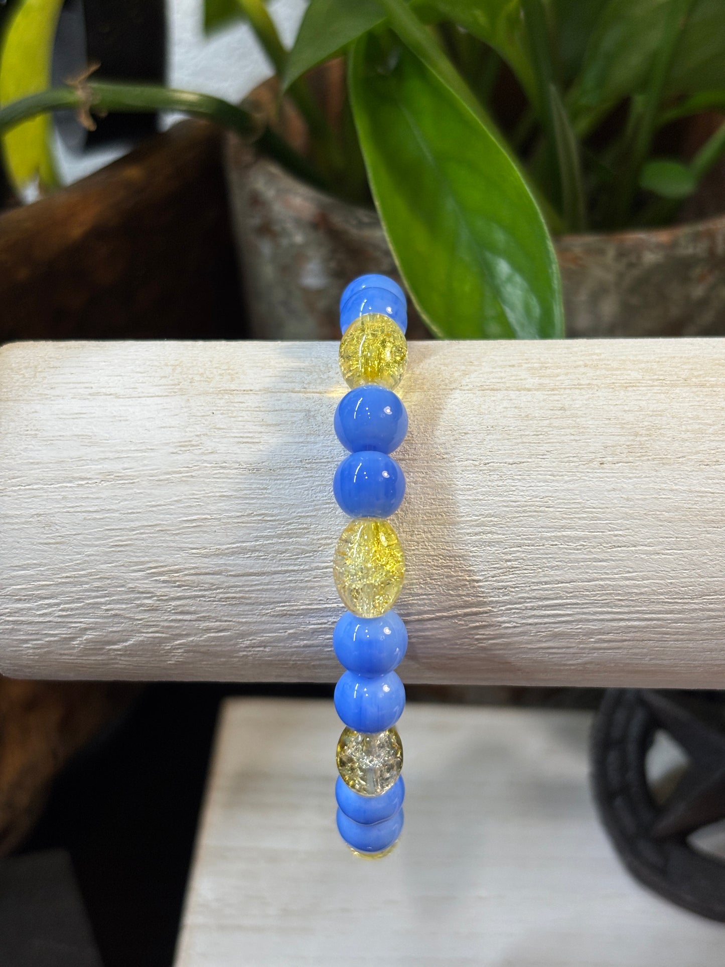 "Tish II" - Handmade Glass Beaded Stretch Bracelet