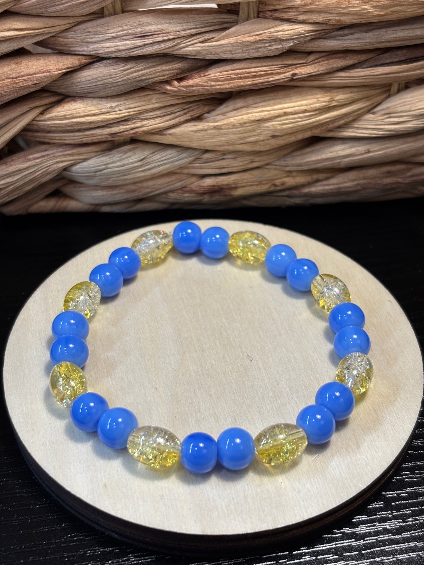 "Tish II" - Handmade Glass Beaded Stretch Bracelet