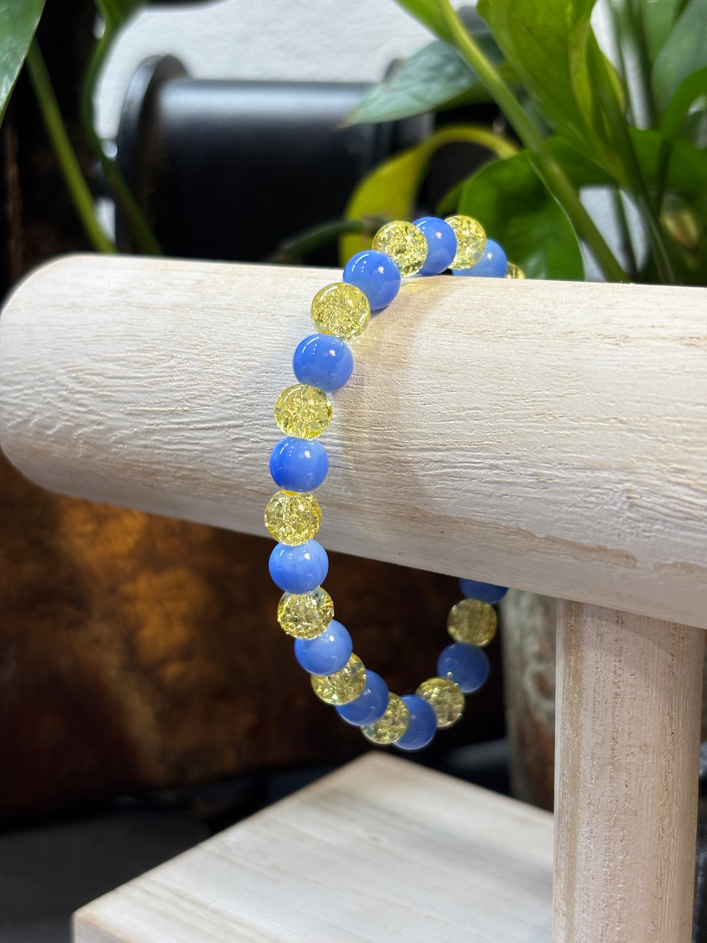 "Texas Spring" - Handmade Glass Beaded Stretch Bracelet