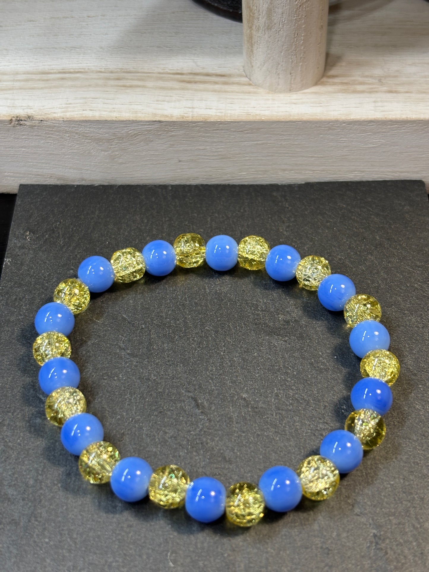 "Texas Spring" - Handmade Glass Beaded Stretch Bracelet