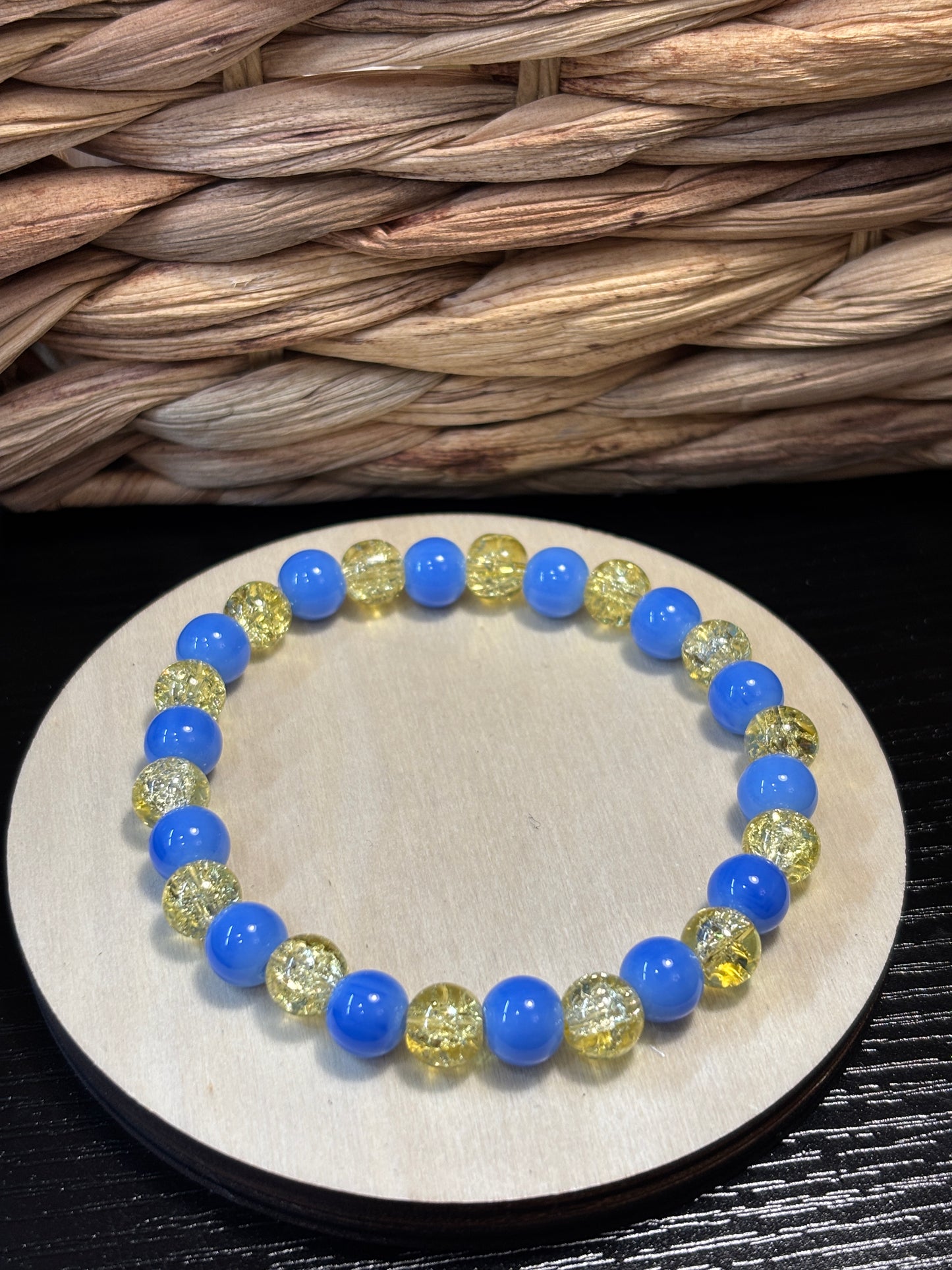 "Texas Spring" - Handmade Glass Beaded Stretch Bracelet