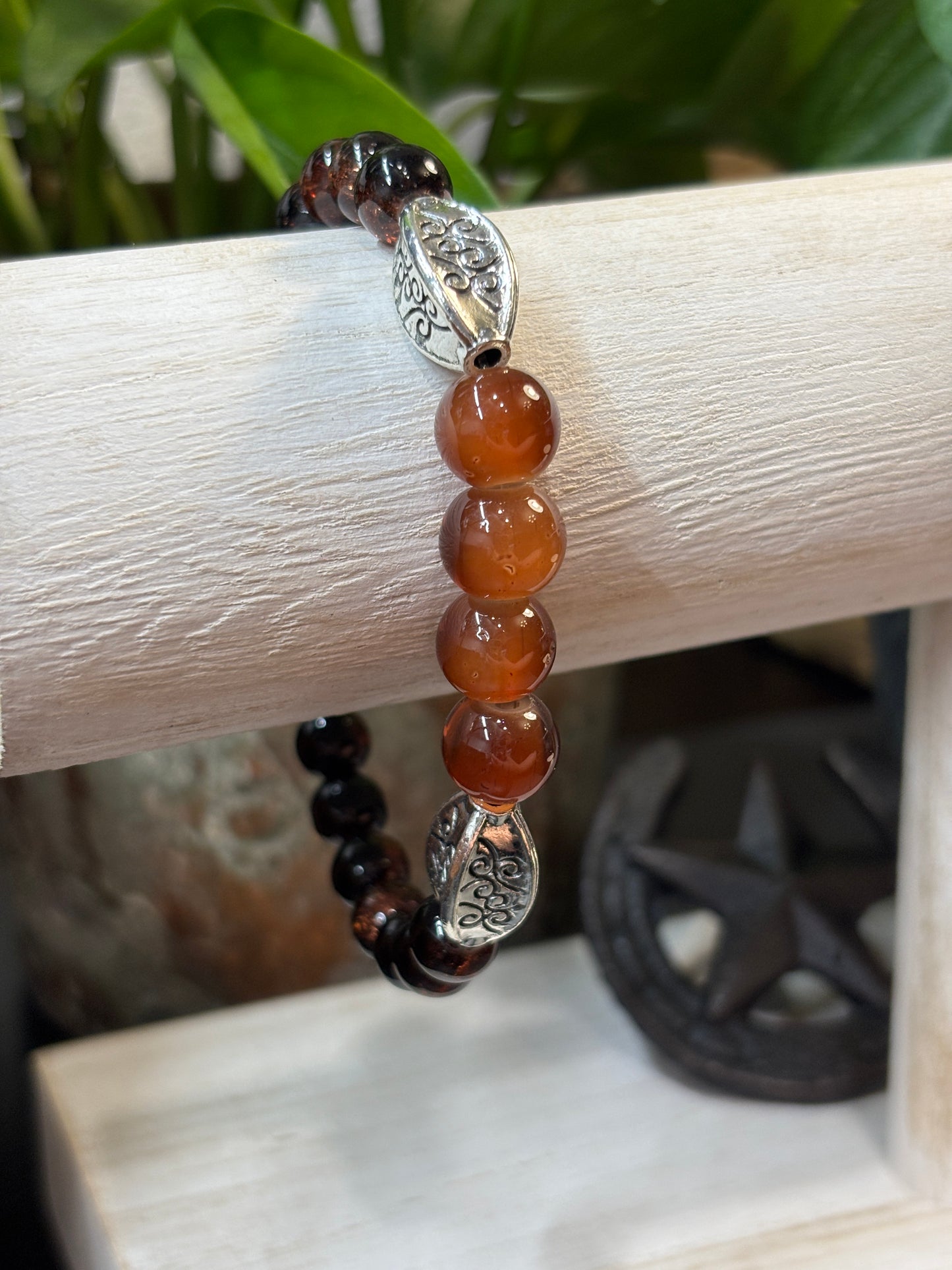 "Cowgirl" - Handmade Glass Beaded Stretch Bracelet