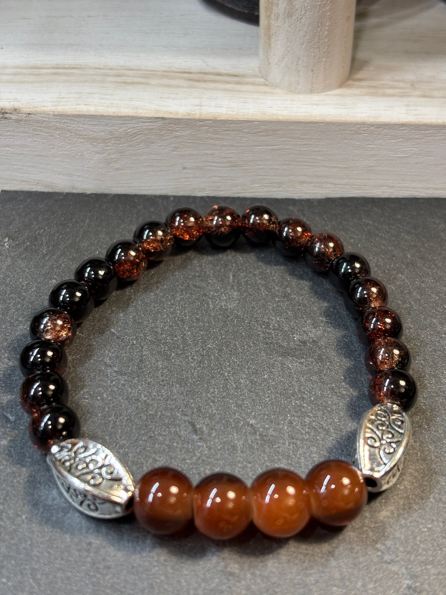 "Cowgirl" - Handmade Glass Beaded Stretch Bracelet