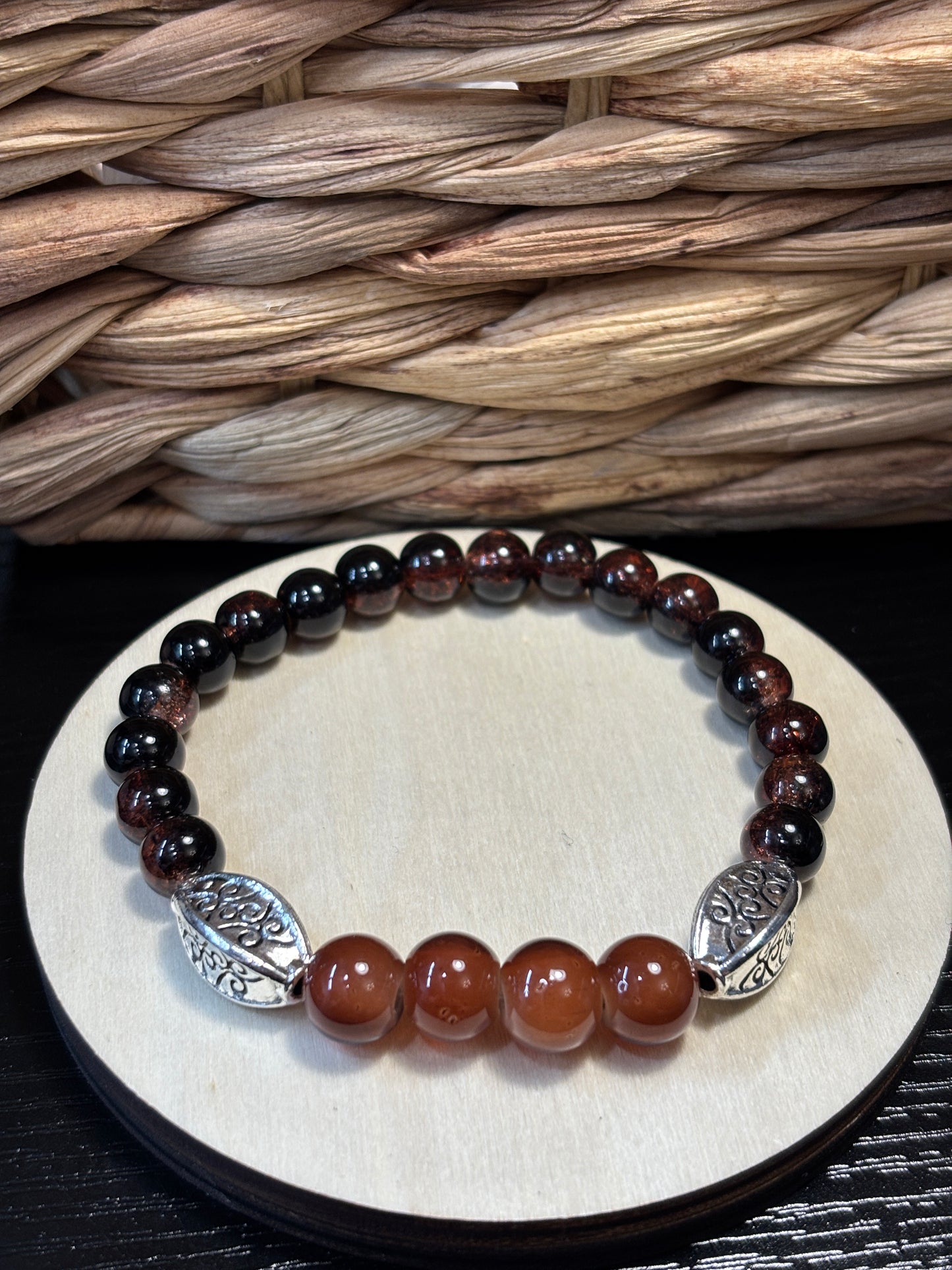 "Cowgirl" - Handmade Glass Beaded Stretch Bracelet