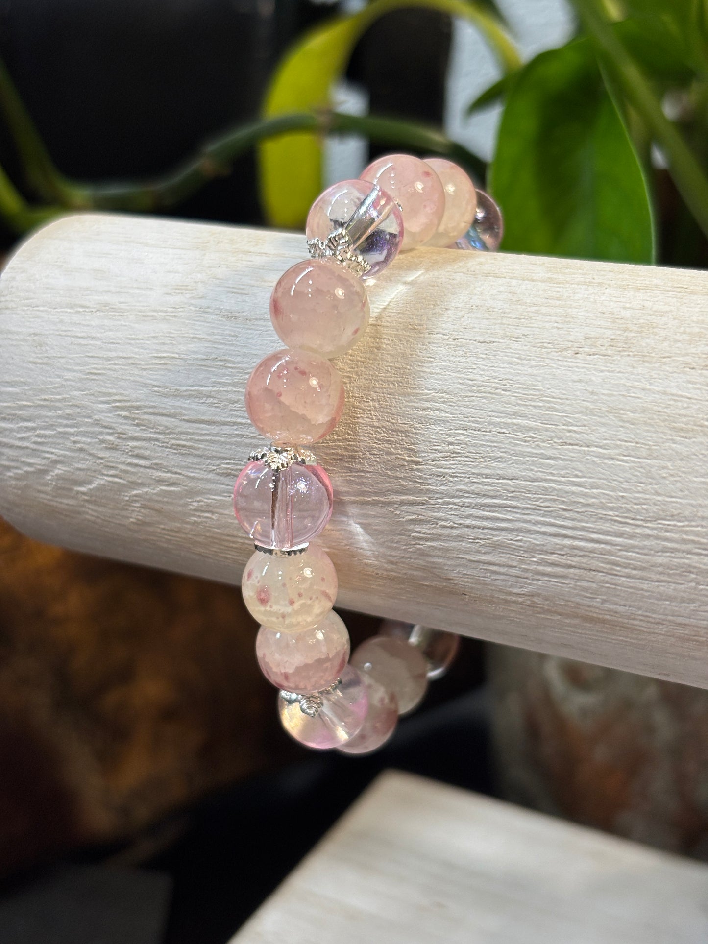Isabel  Handmade Glass Beaded Stretch Bracelet - 2