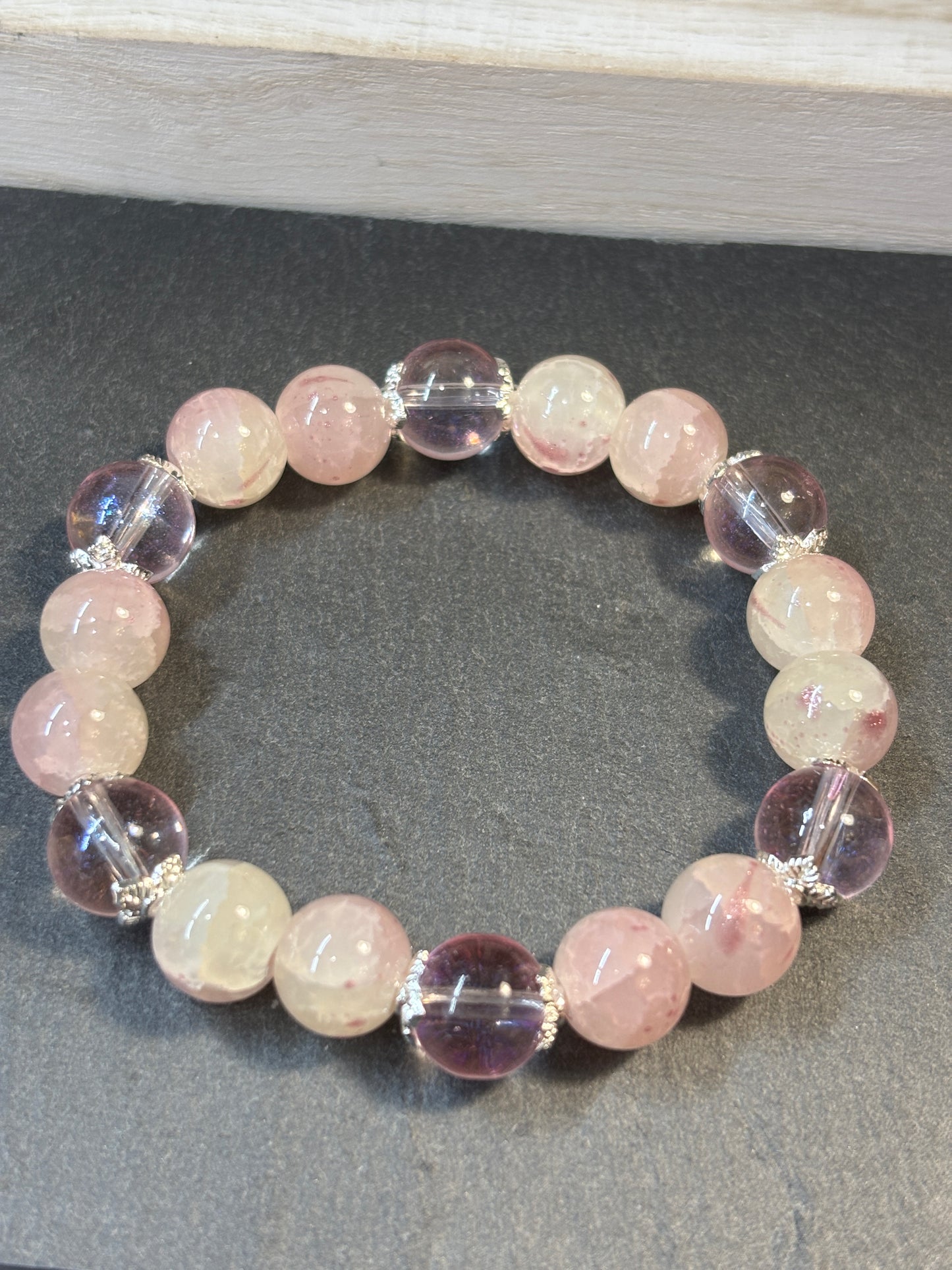 Isabel  Handmade Glass Beaded Stretch Bracelet - 3