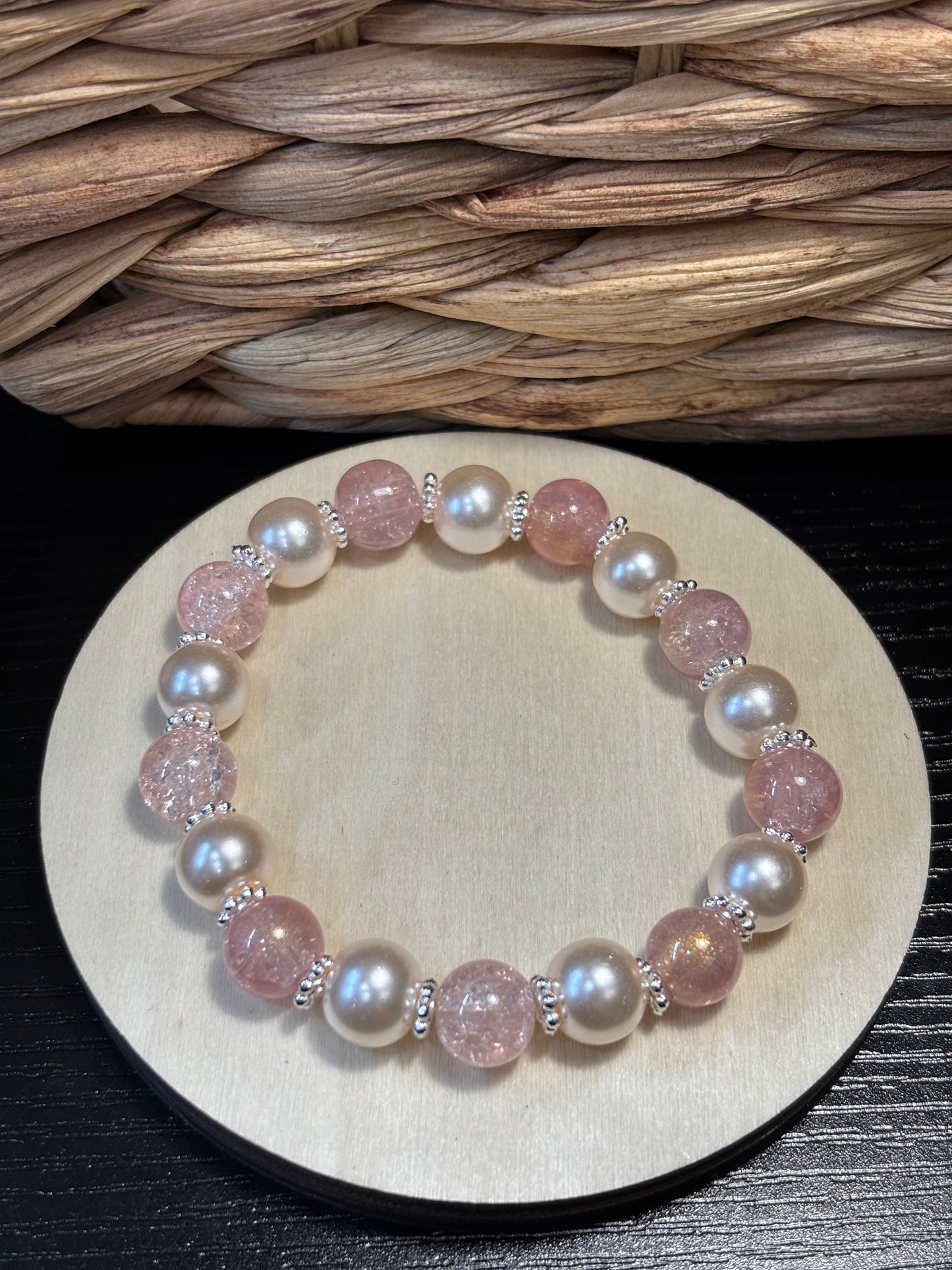 "Mimi II" - Handmade Glass Beaded Stretch Bracelet