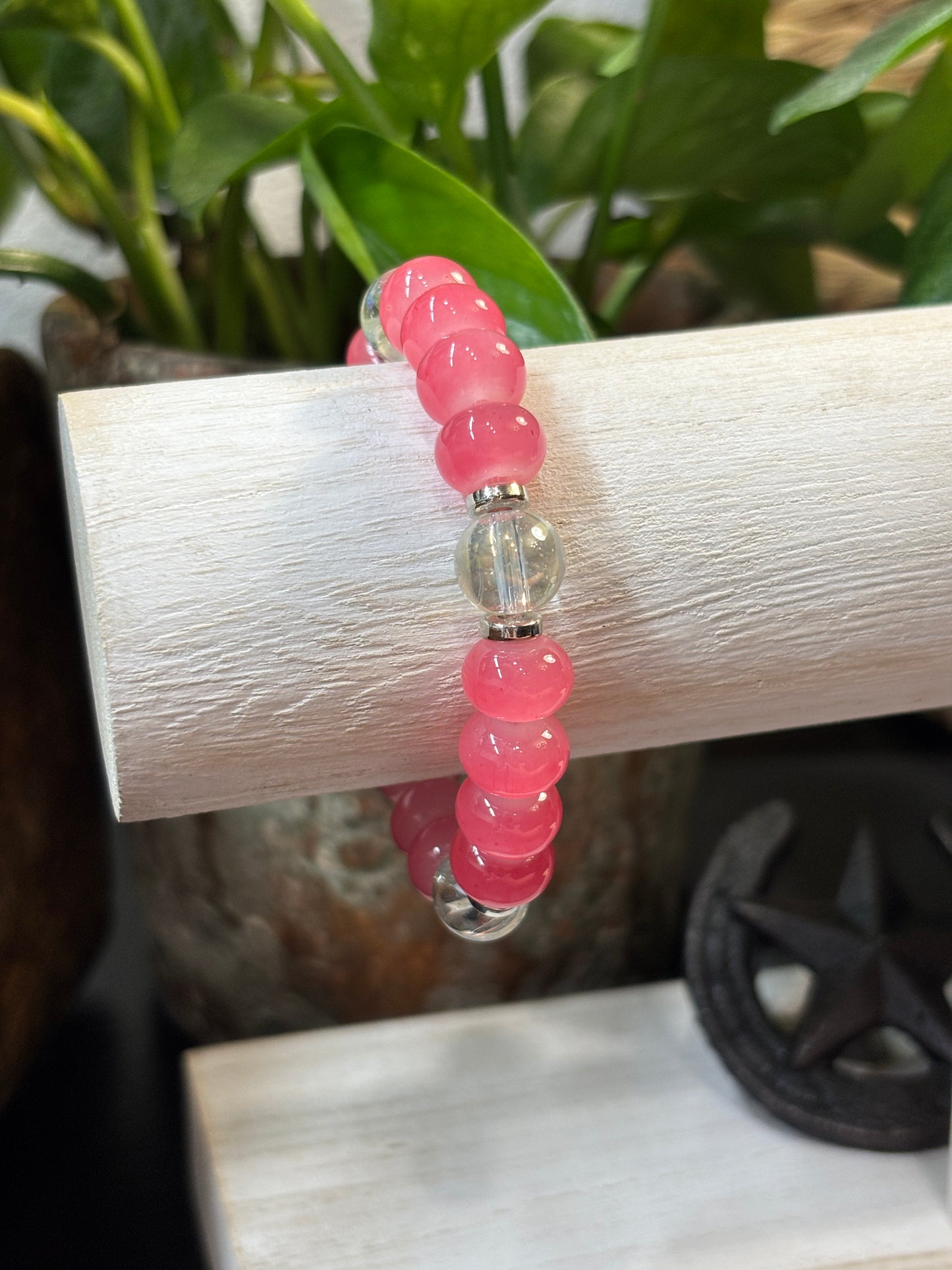 "Charley" - Handmade Glass Beaded Stretch Bracelet