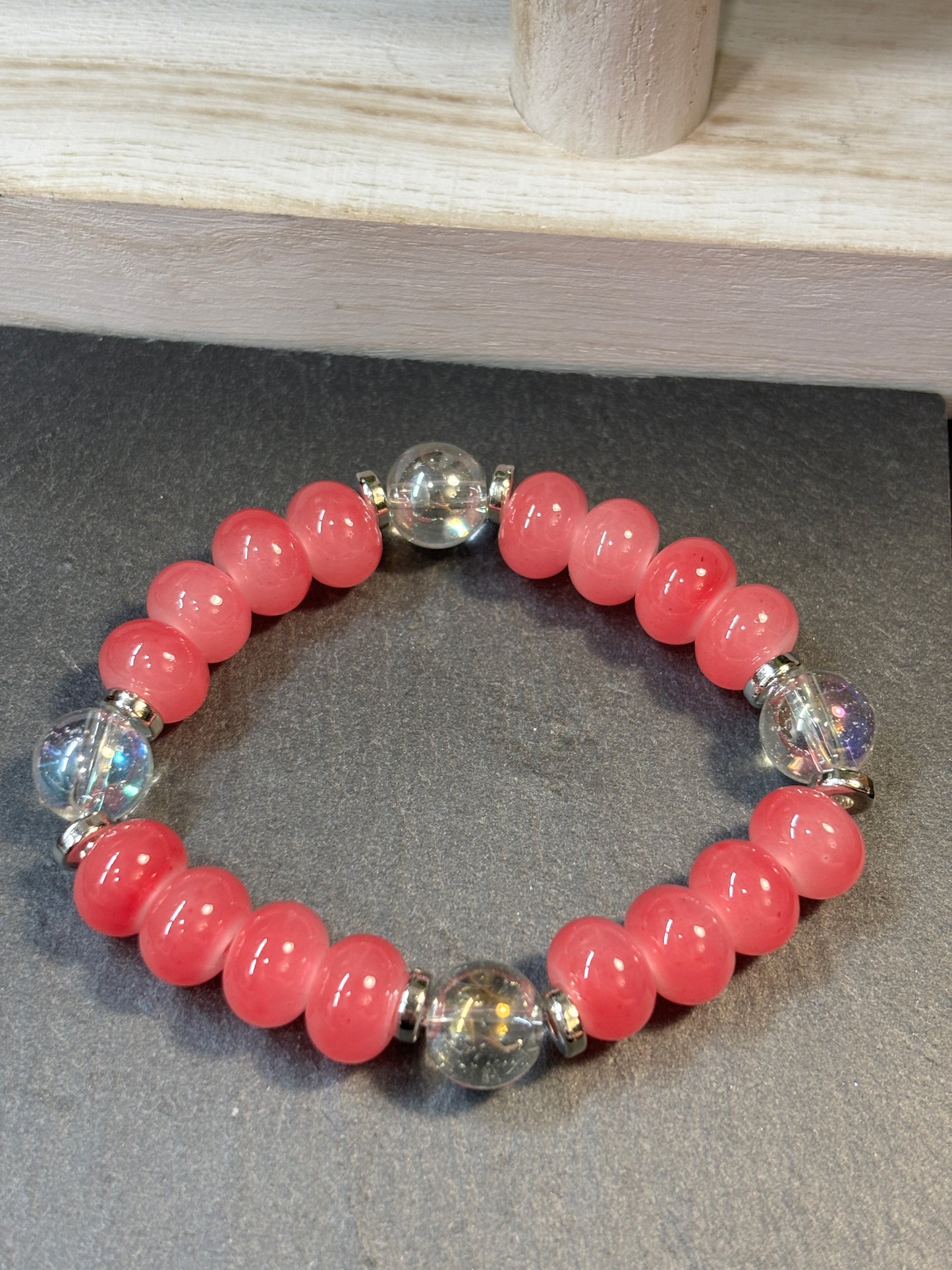 "Charley" - Handmade Glass Beaded Stretch Bracelet