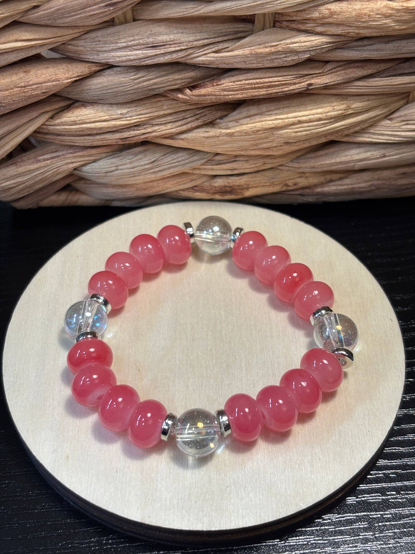 "Charley" - Handmade Glass Beaded Stretch Bracelet