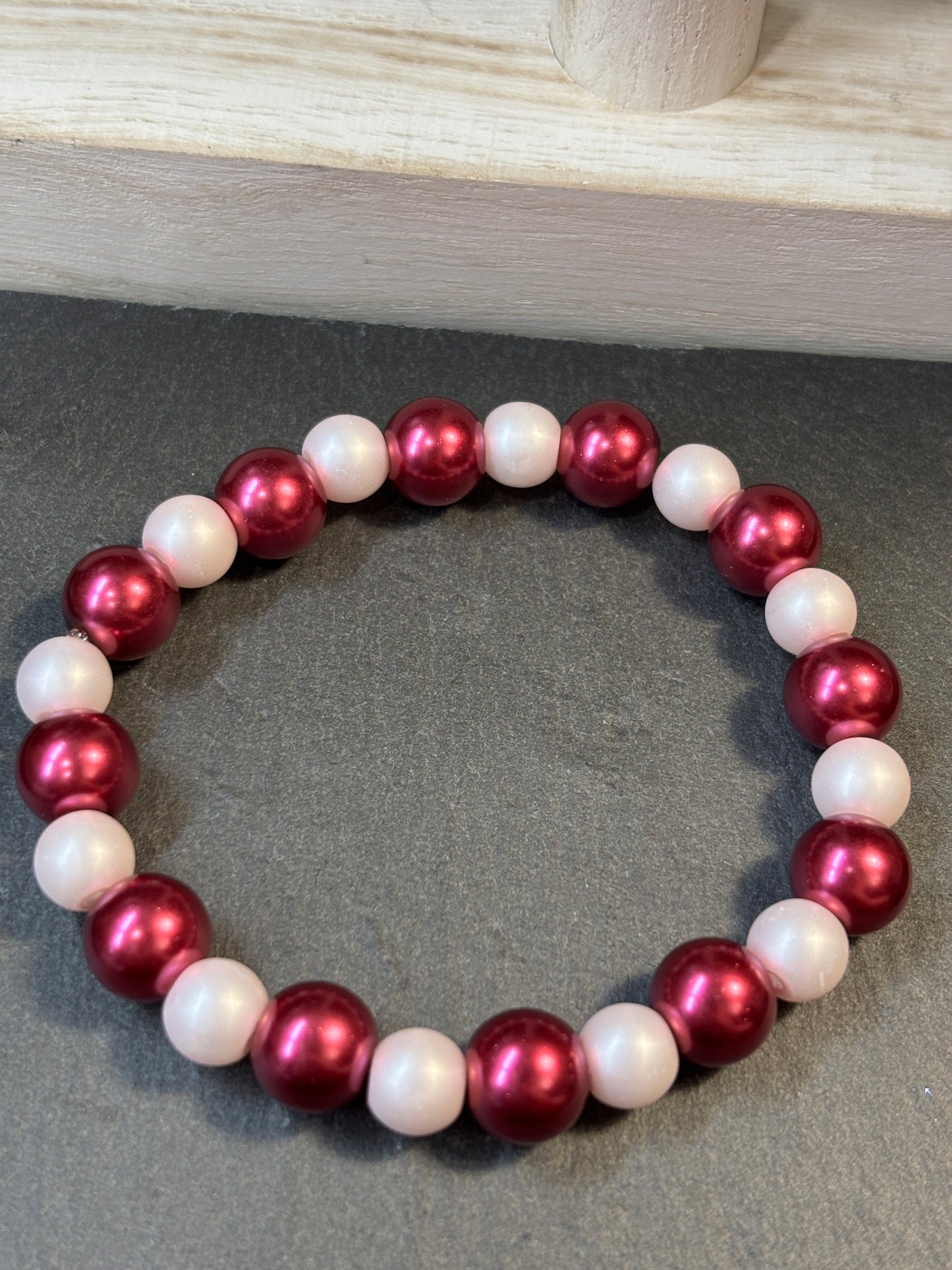 Pinky & Pearl  Handmade Glass Beaded Stretch Bracelet - 3