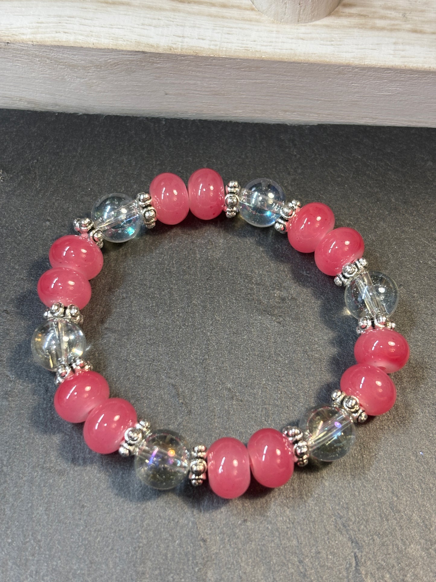 "Heidi" - Handmade Glass Beaded Stretch Bracelet