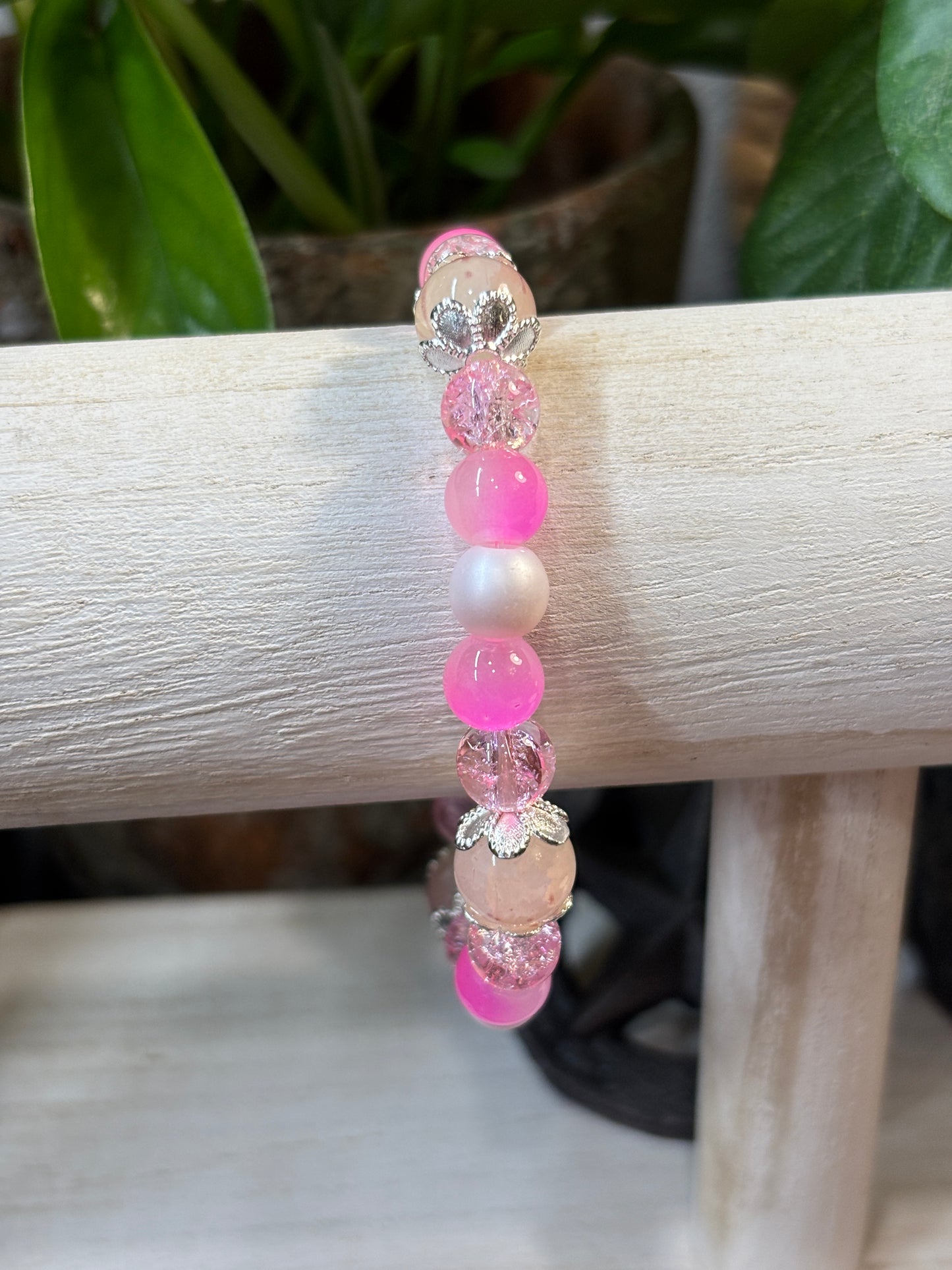 "Peyton" - Handmade Glass Beaded Stretch Bracelet