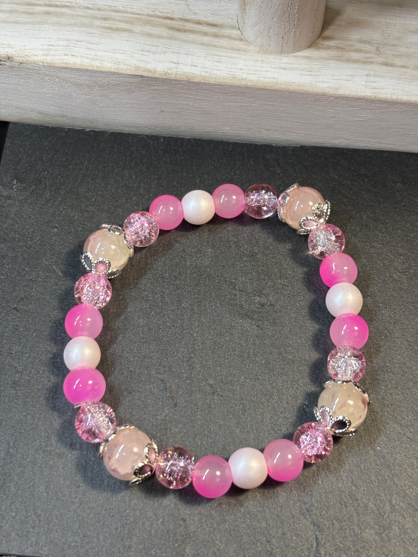 "Peyton" - Handmade Glass Beaded Stretch Bracelet