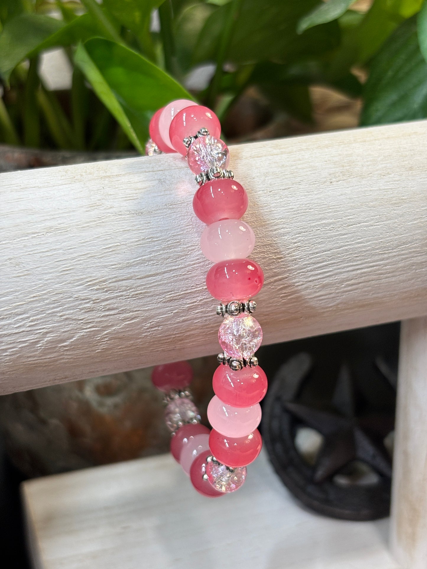 Tabitha  Handmade Glass Beaded Stretch Bracelet - 2