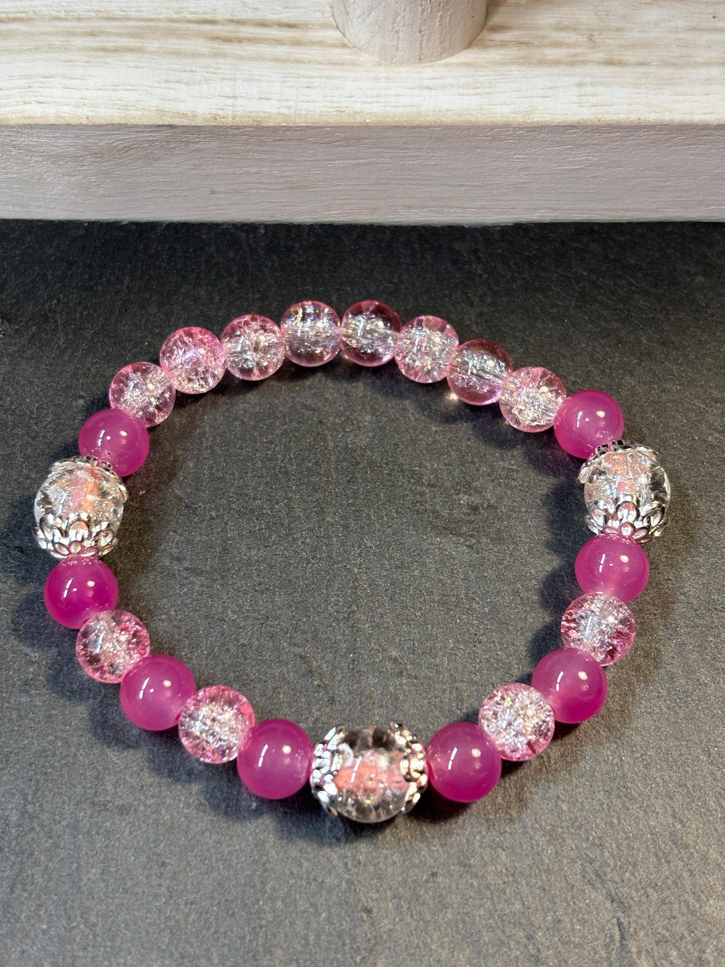 "Alexis" - Handmade Glass Beaded Stretch Bracelet