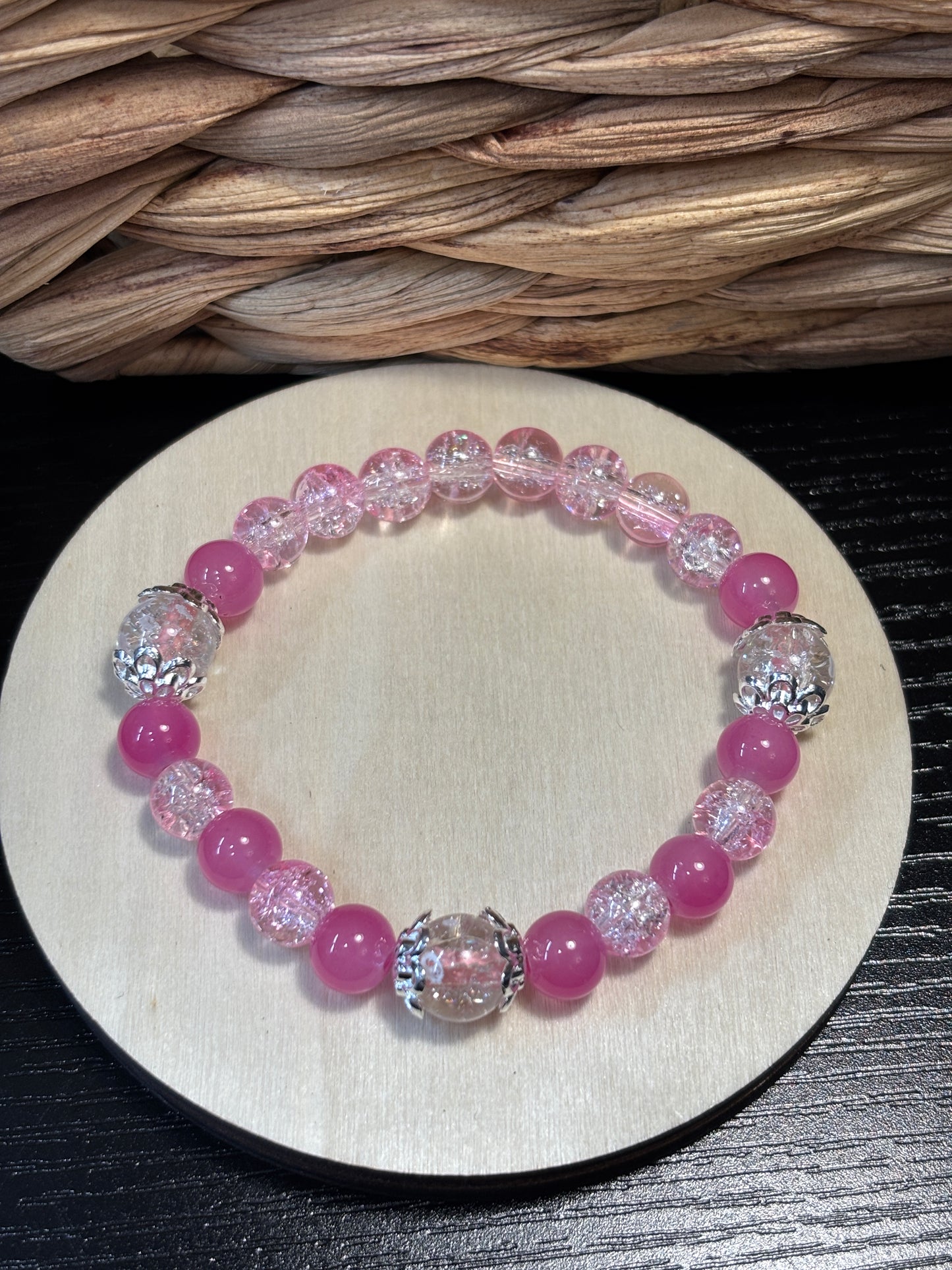 "Alexis" - Handmade Glass Beaded Stretch Bracelet