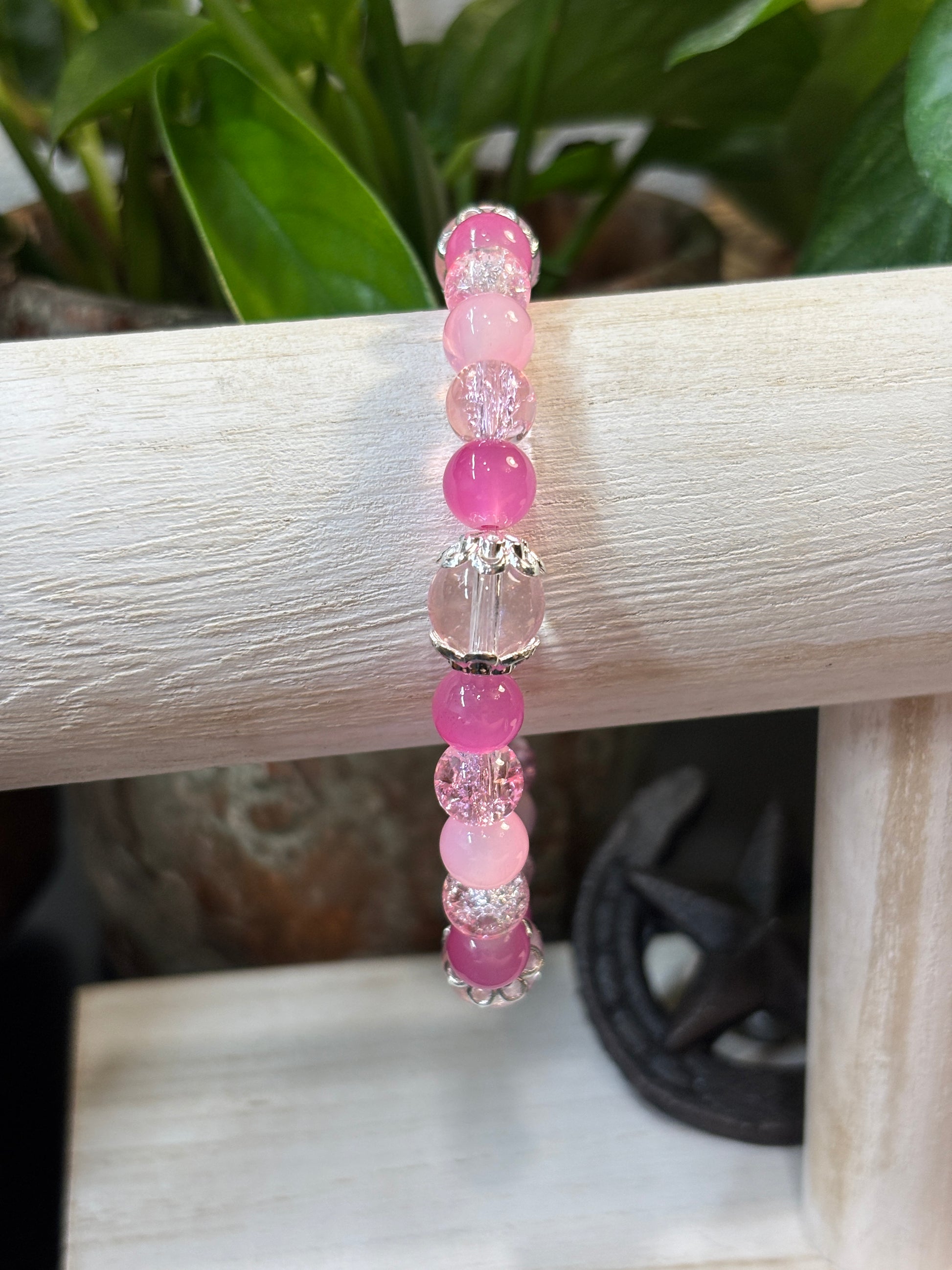 Princess  Handmade Glass Beaded Stretch Bracelet - 2