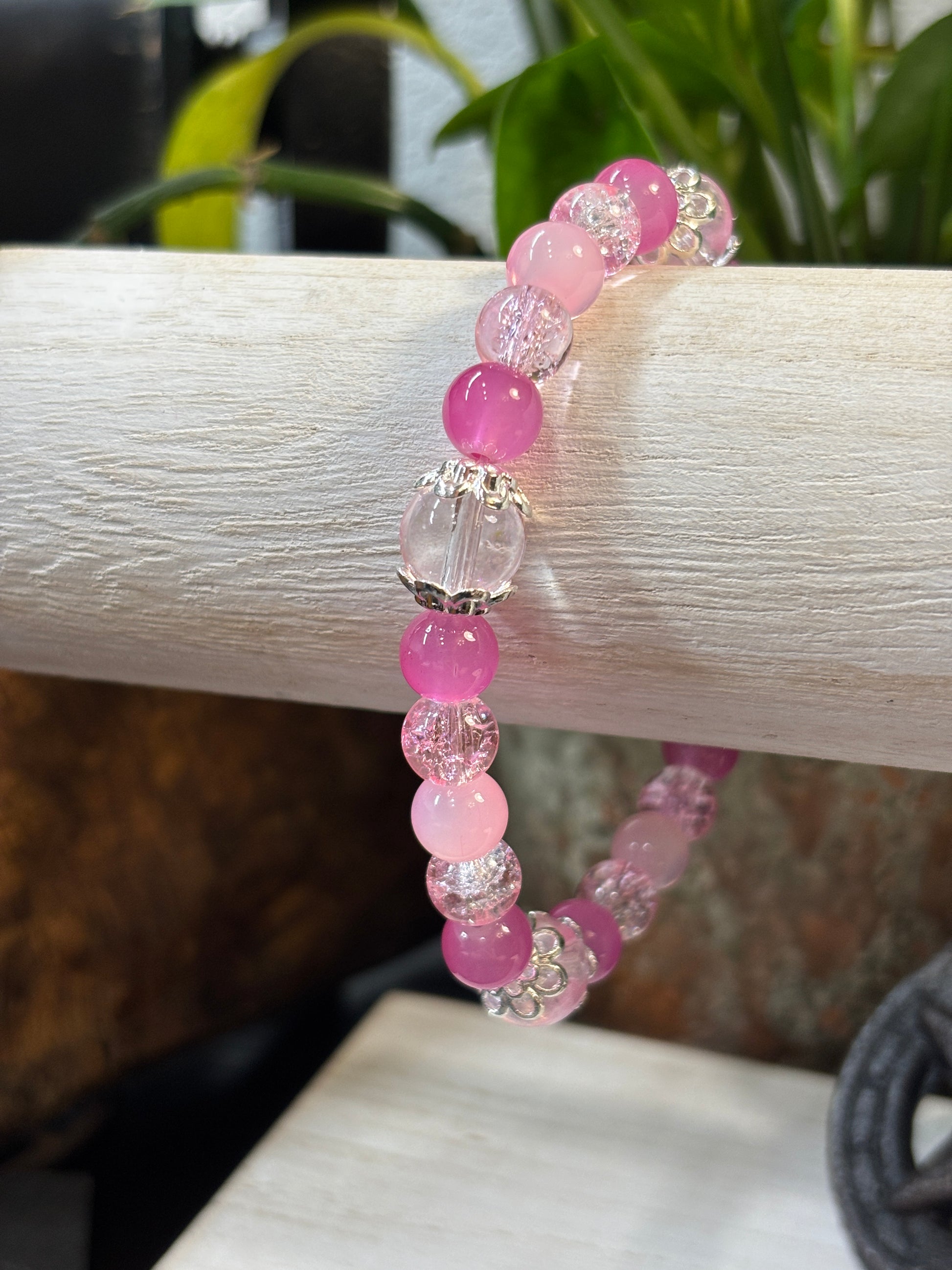 Princess  Handmade Glass Beaded Stretch Bracelet - 1