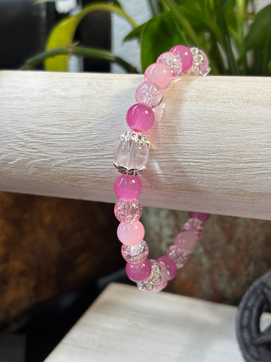 Princess  Handmade Glass Beaded Stretch Bracelet - 1