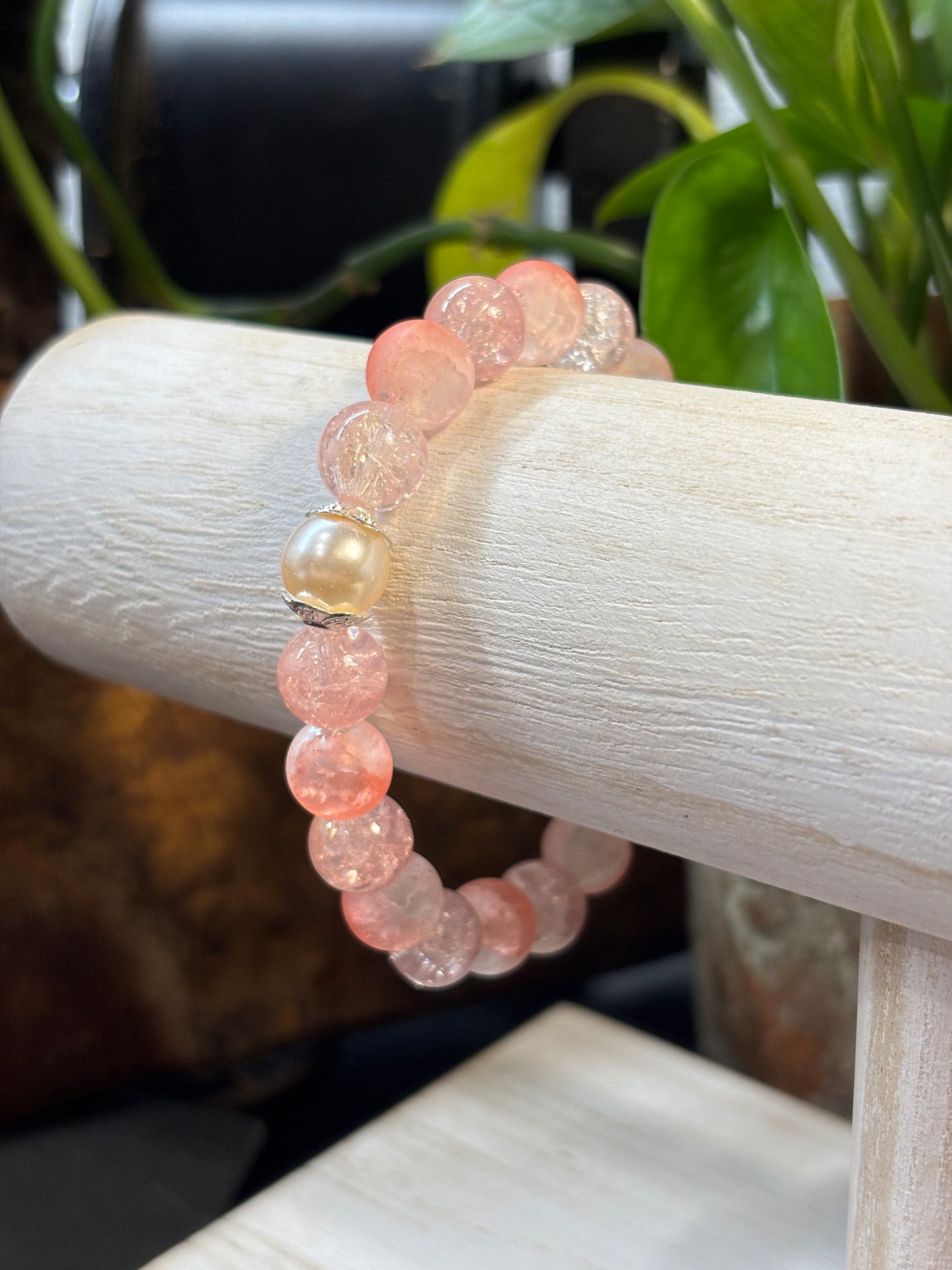 Claire  Handmade Glass Beaded Stretch Bracelet - 2