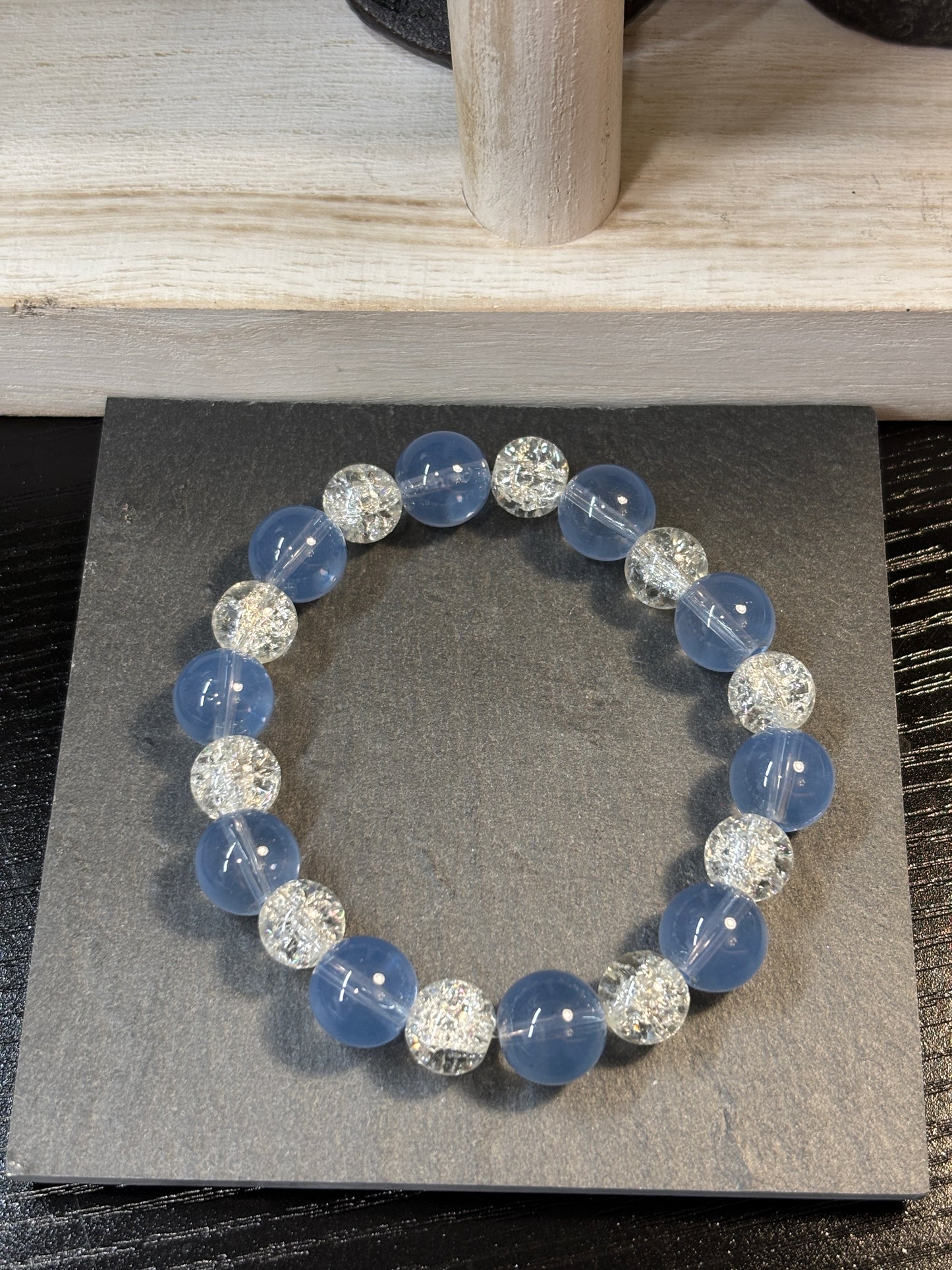 "Brandy" - Handmade Glass Beaded Stretch Bracelet