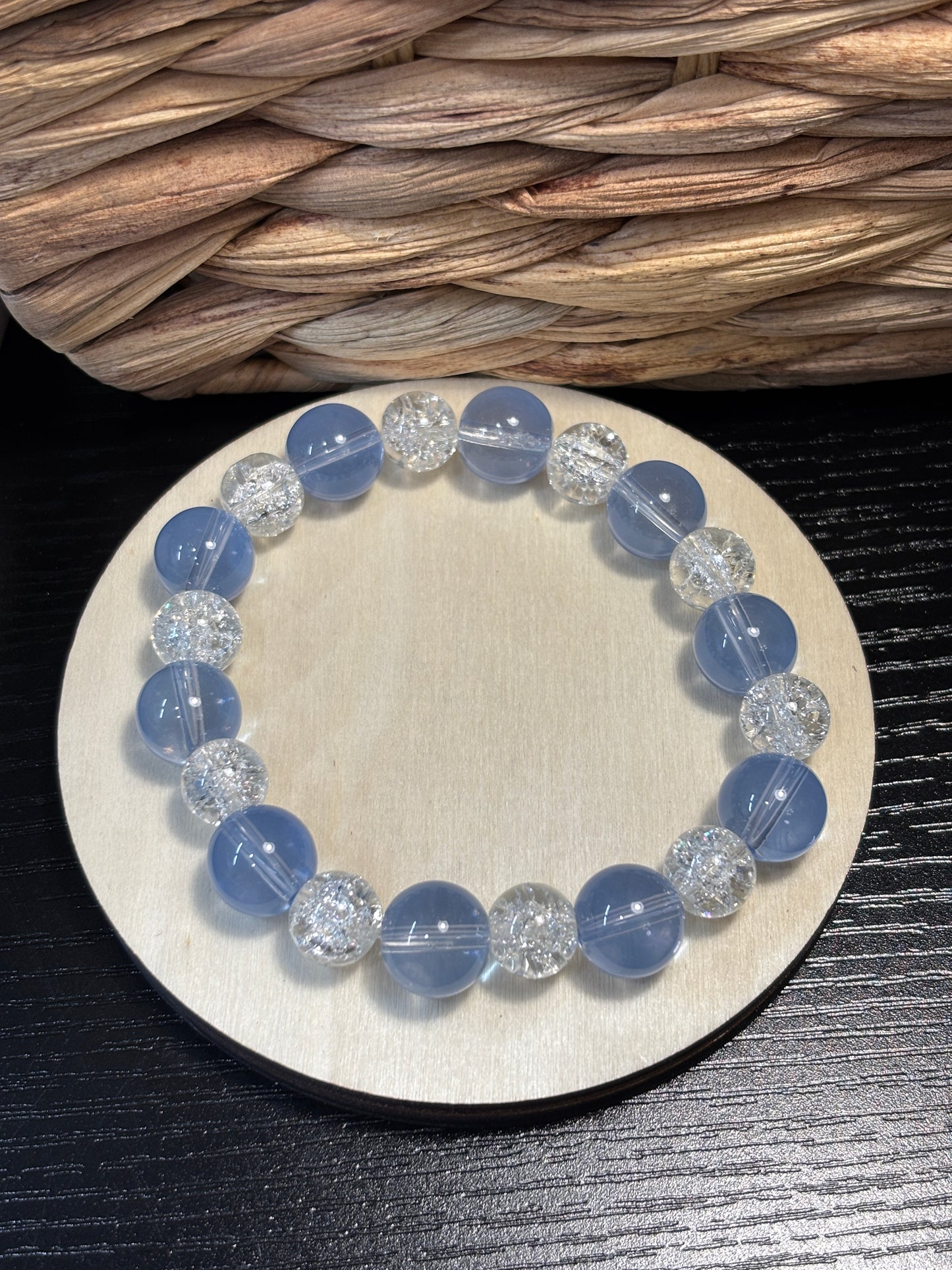 "Brandy" - Handmade Glass Beaded Stretch Bracelet