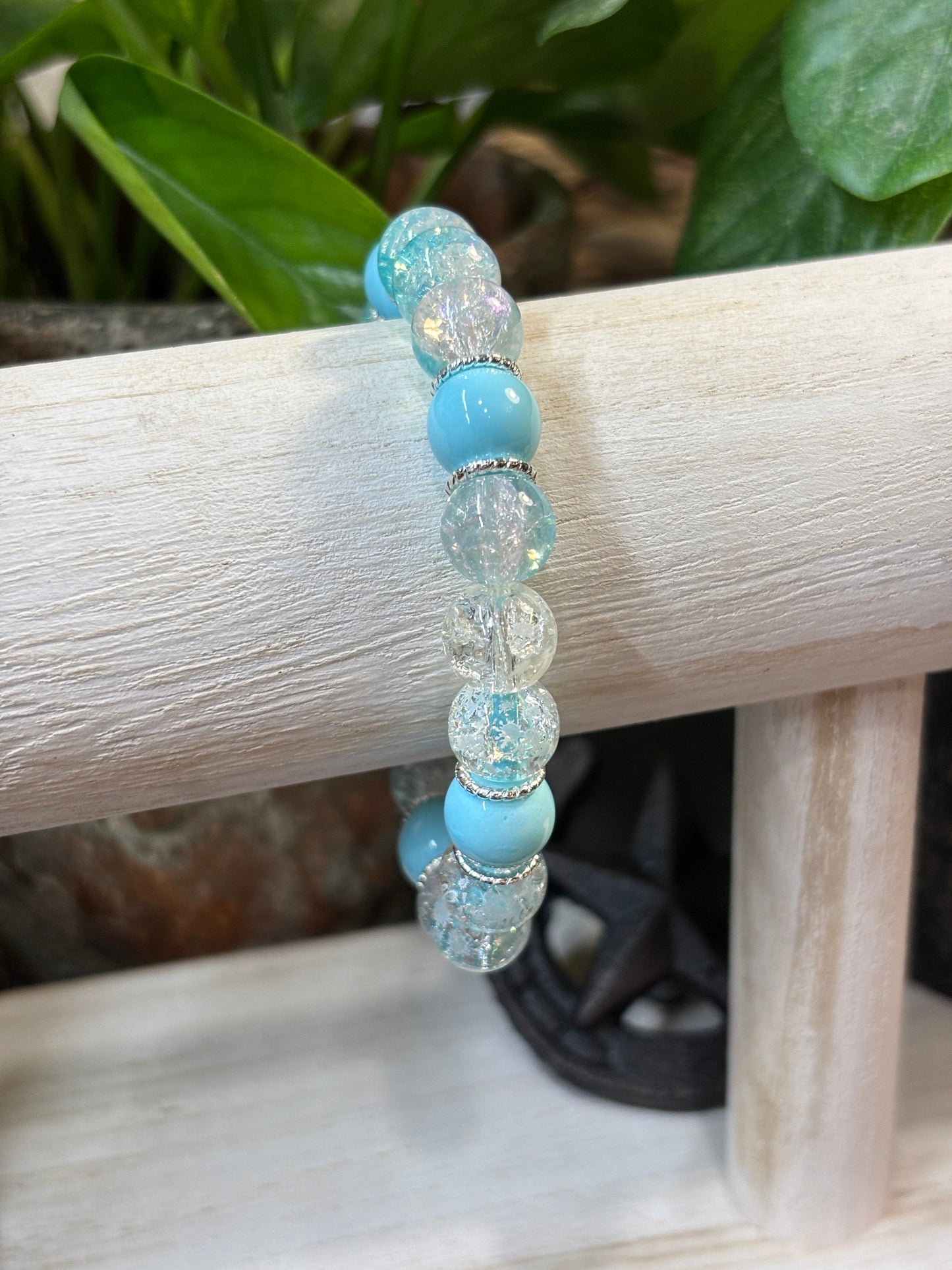 "Connie II" - Handmade Glass Beaded Stretch Bracelet