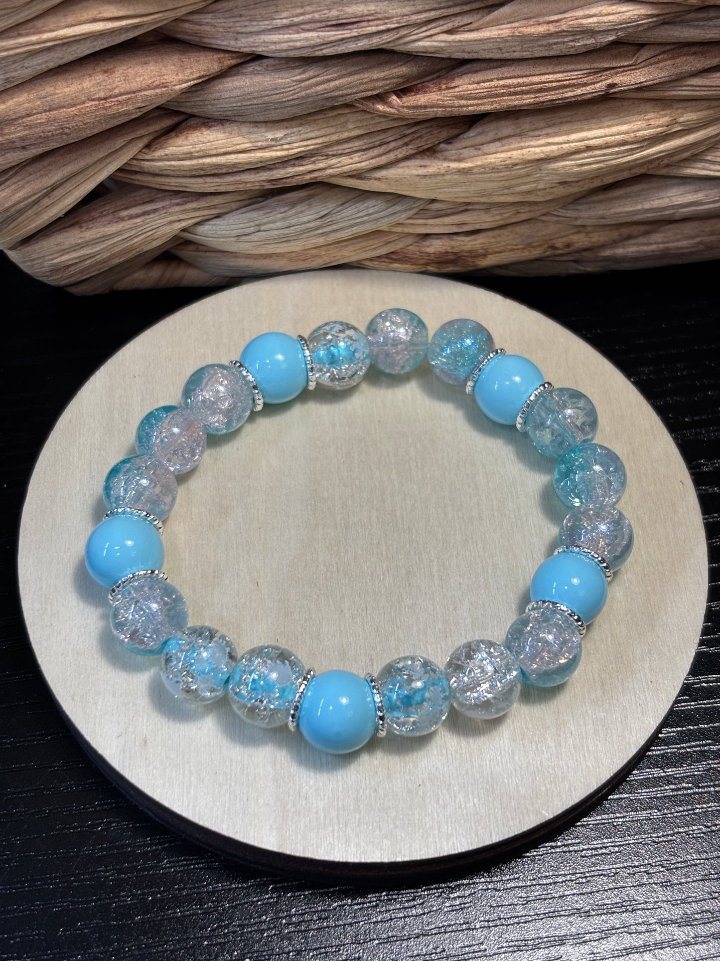 "Connie II" - Handmade Glass Beaded Stretch Bracelet