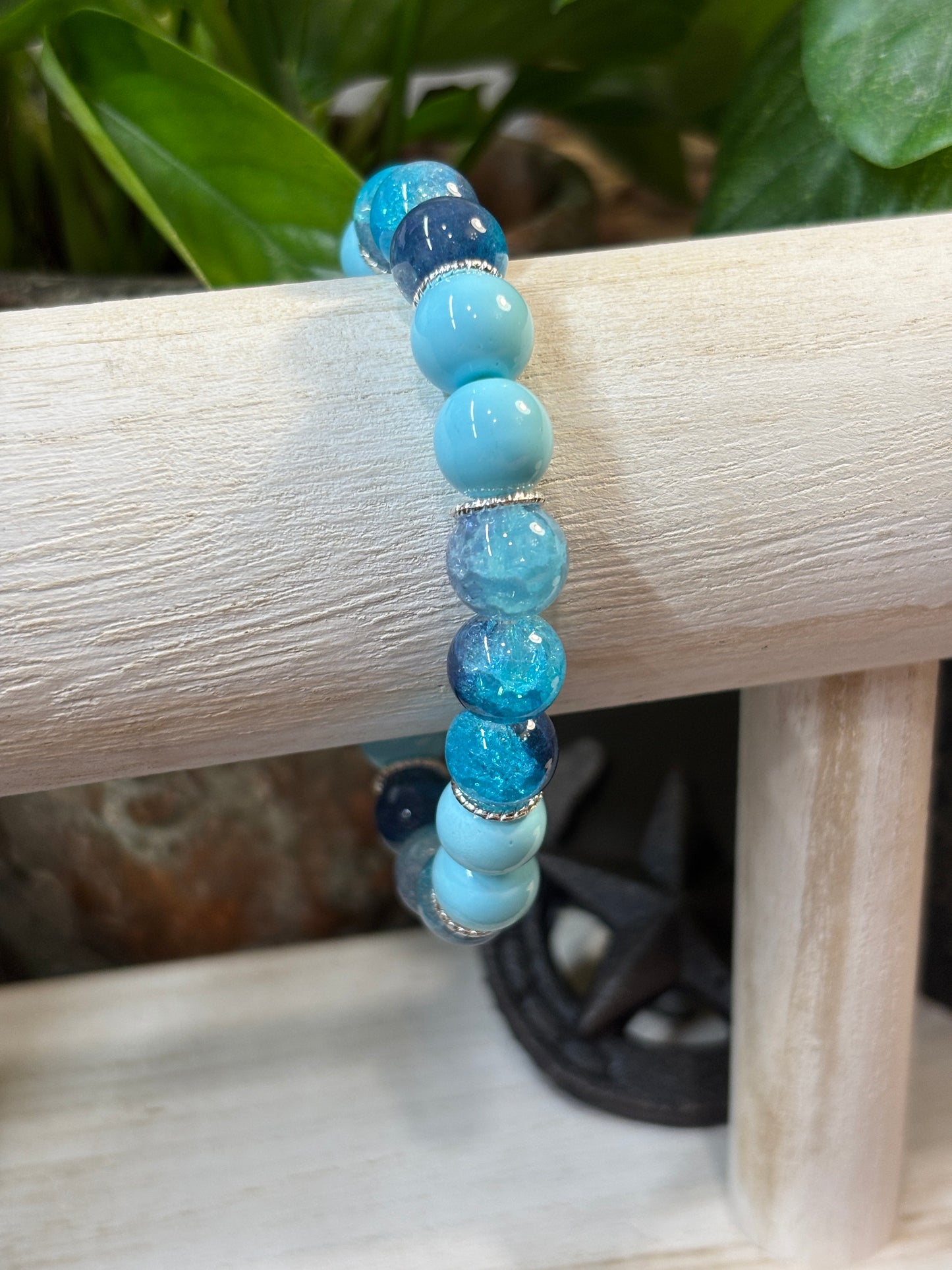 "Sylvia" - Handmade Glass Beaded Stretch Bracelet