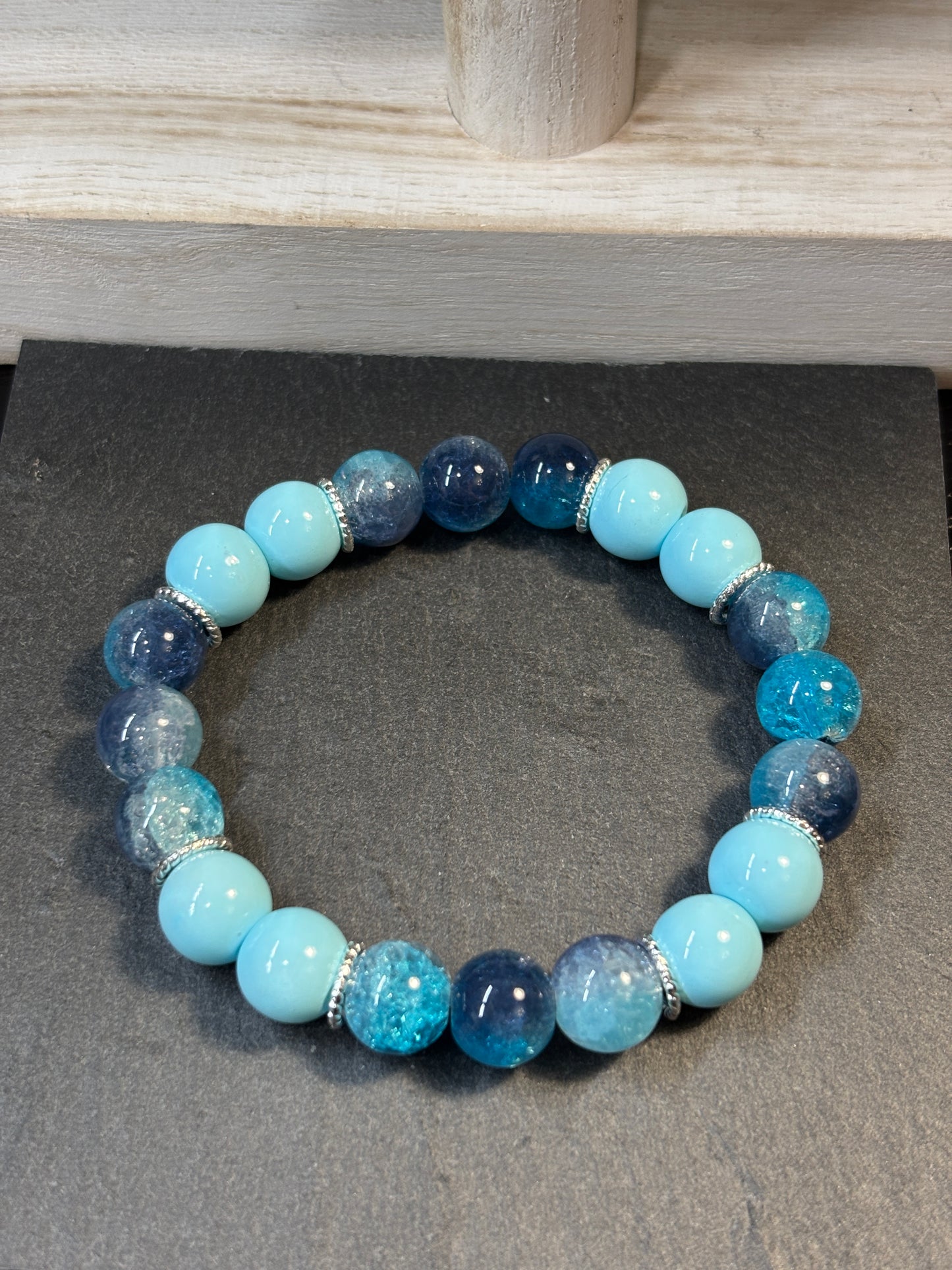 "Sylvia" - Handmade Glass Beaded Stretch Bracelet
