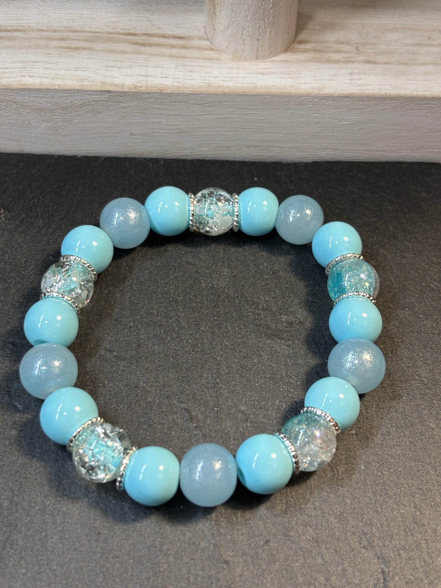 "Connie" - Handmade Glass Beaded Stretch Bracelet