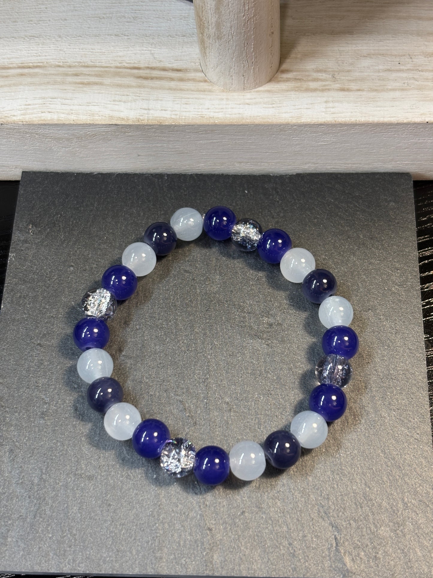 Becky III Handmade Glass Beaded Stretch Bracelet - 3