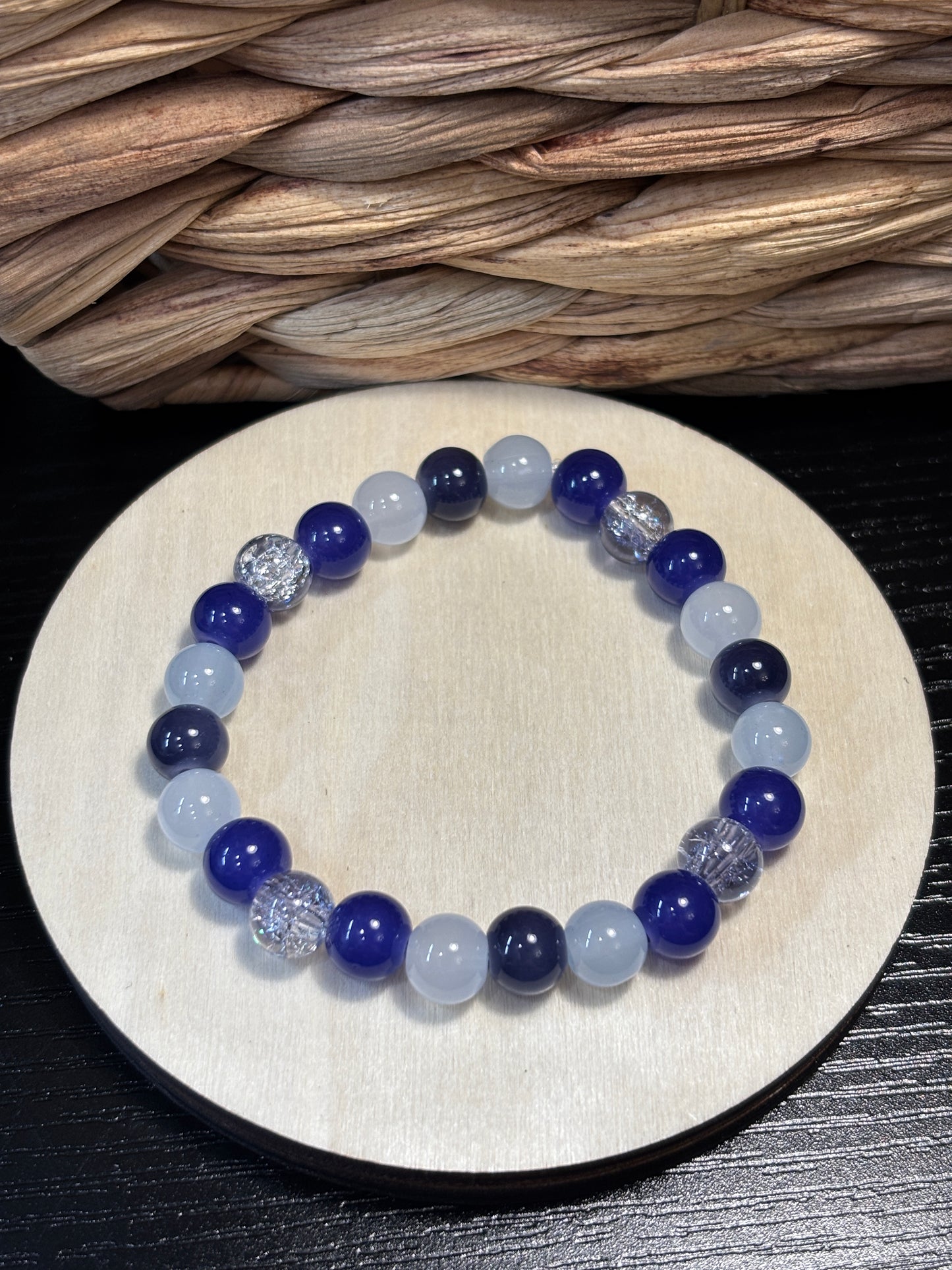 Becky III Handmade Glass Beaded Stretch Bracelet - 4