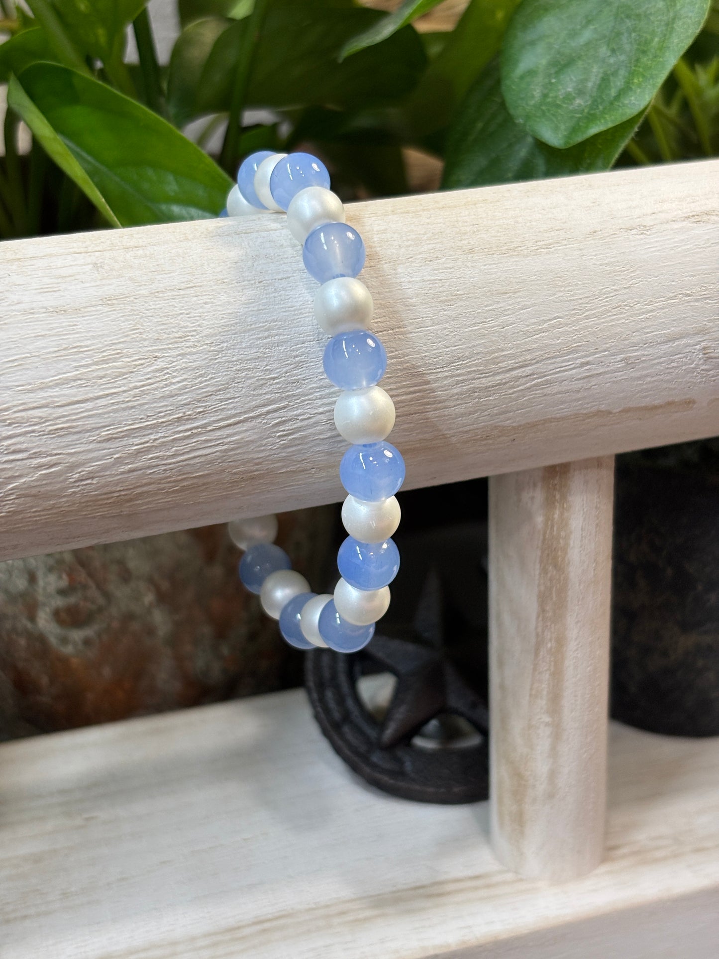 "Simplicity" - Handmade Glass Beaded Stretch Bracelet