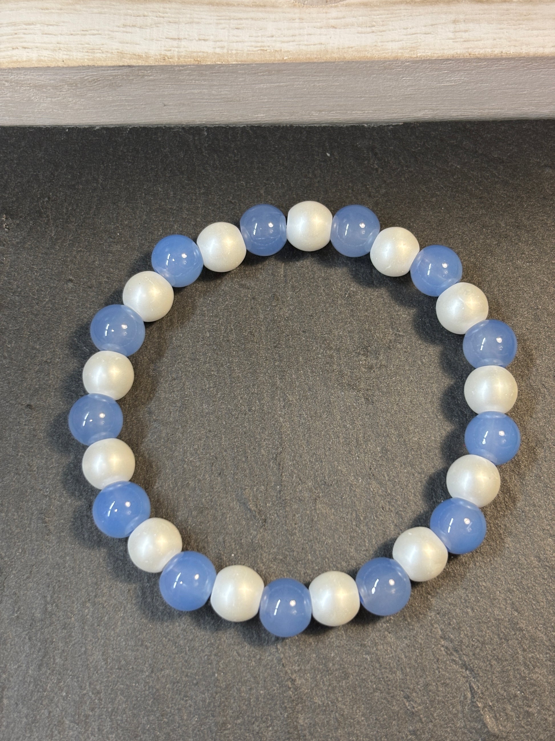 Simplicity  Handmade Glass Beaded Stretch Bracelet - 3
