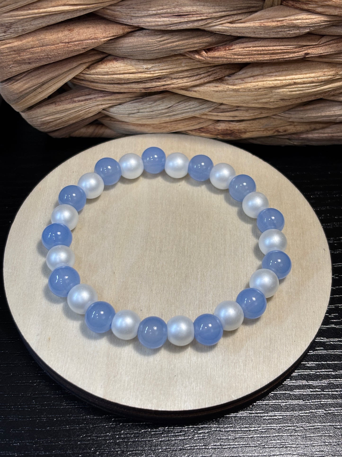 "Simplicity" - Handmade Glass Beaded Stretch Bracelet