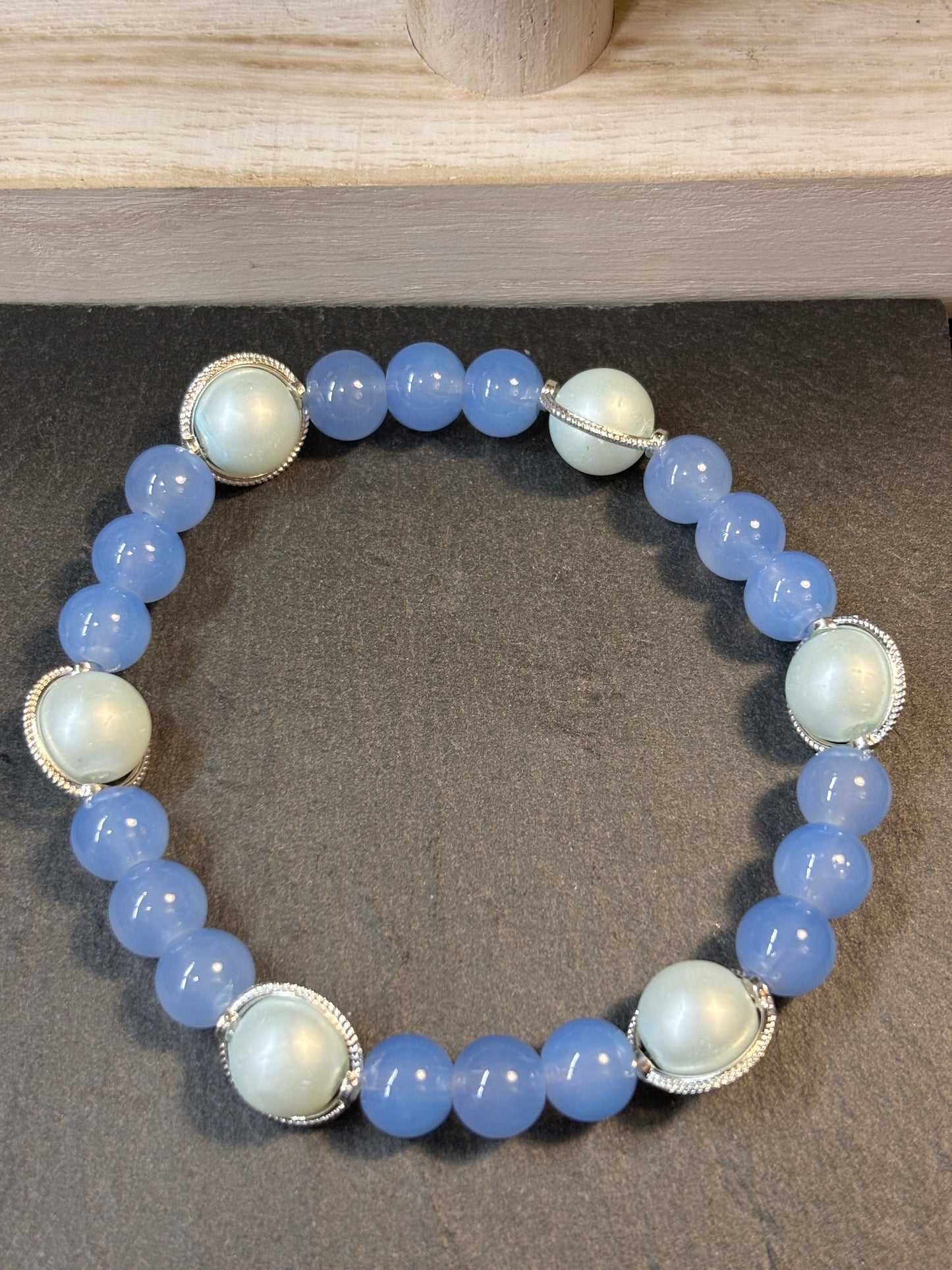 "Danica" - Handmade Glass Beaded Stretch Bracelet