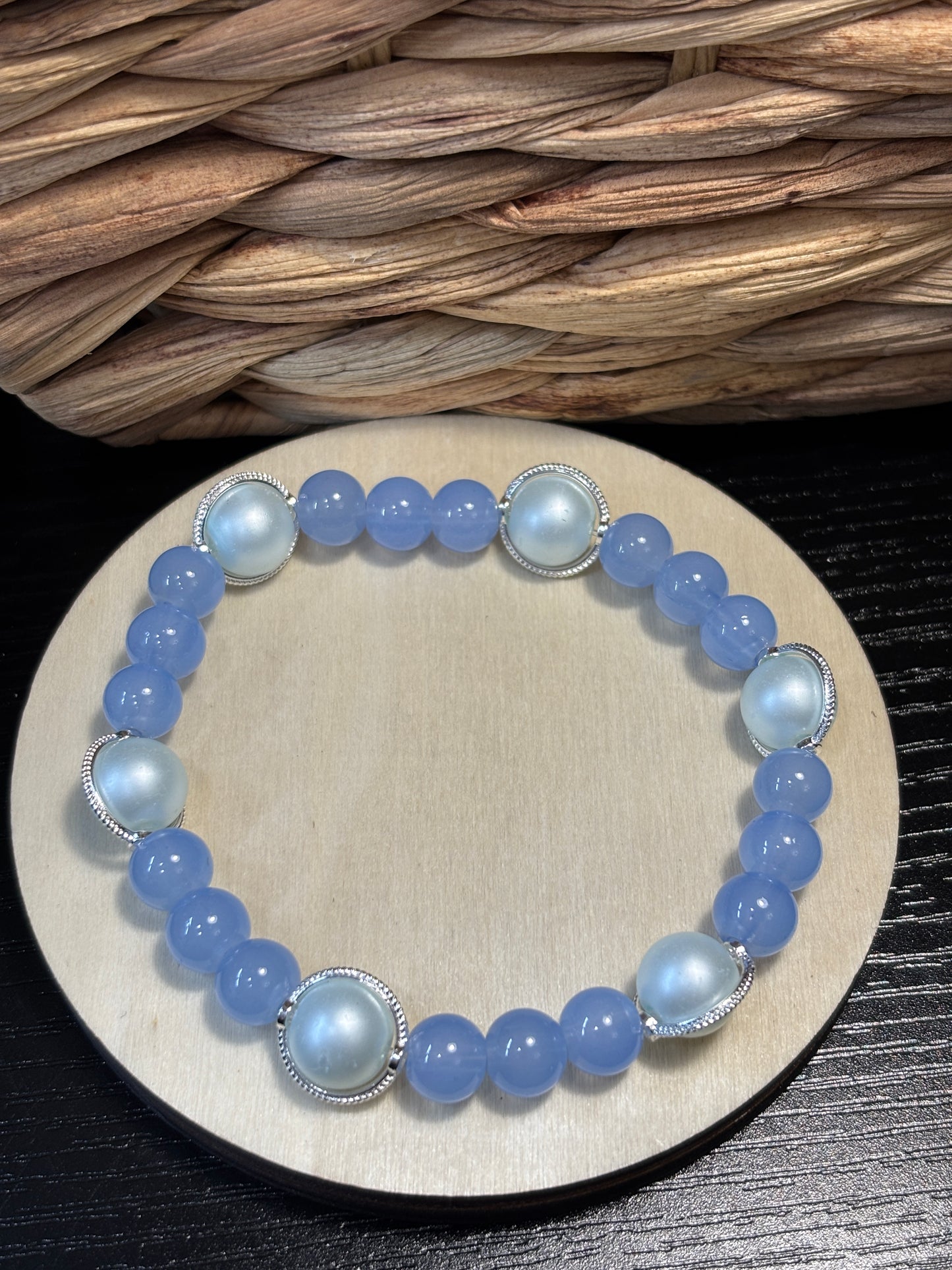 "Danica" - Handmade Glass Beaded Stretch Bracelet