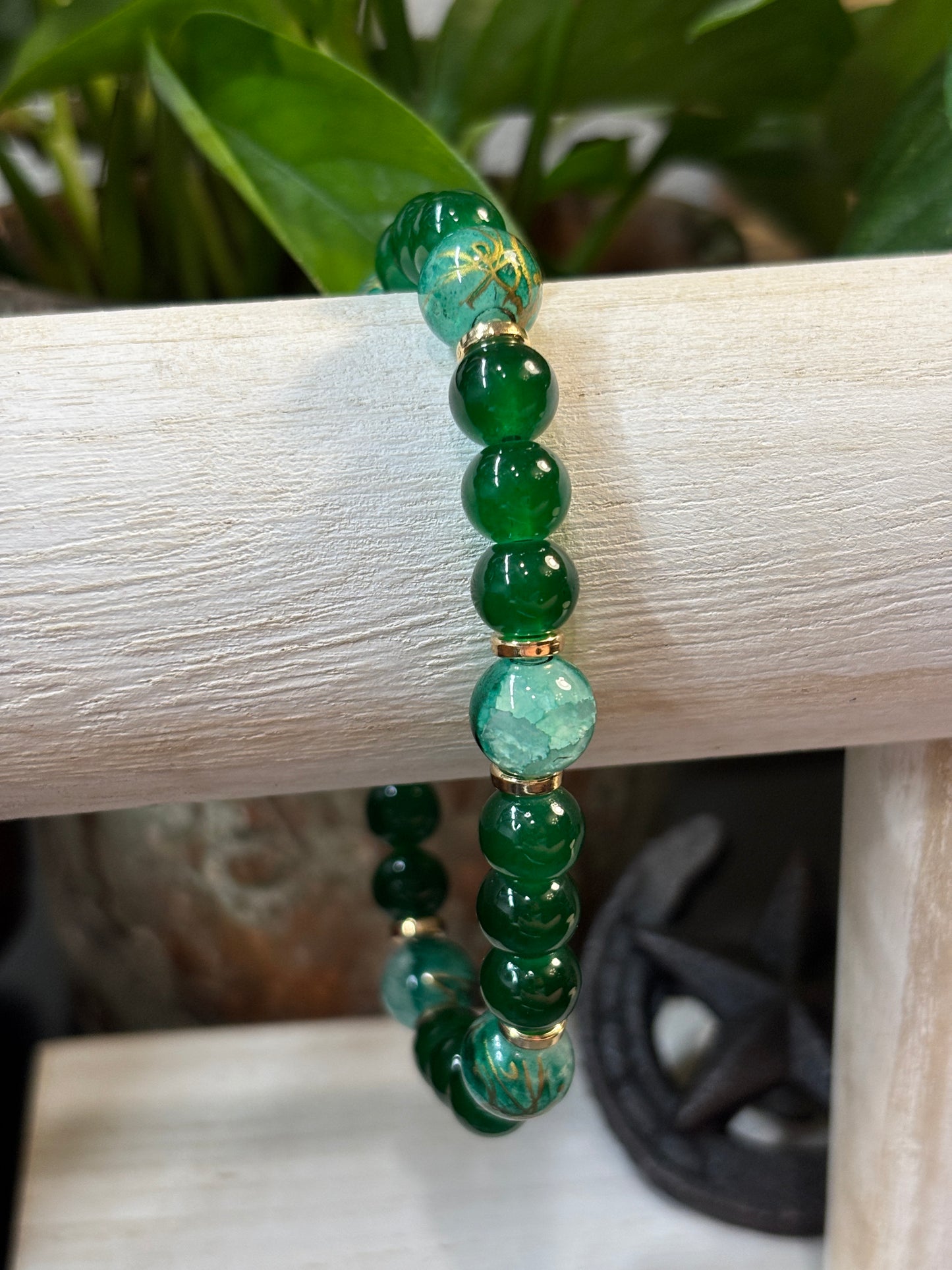 "Julia" - Handmade Glass Beaded Stretch Bracelet