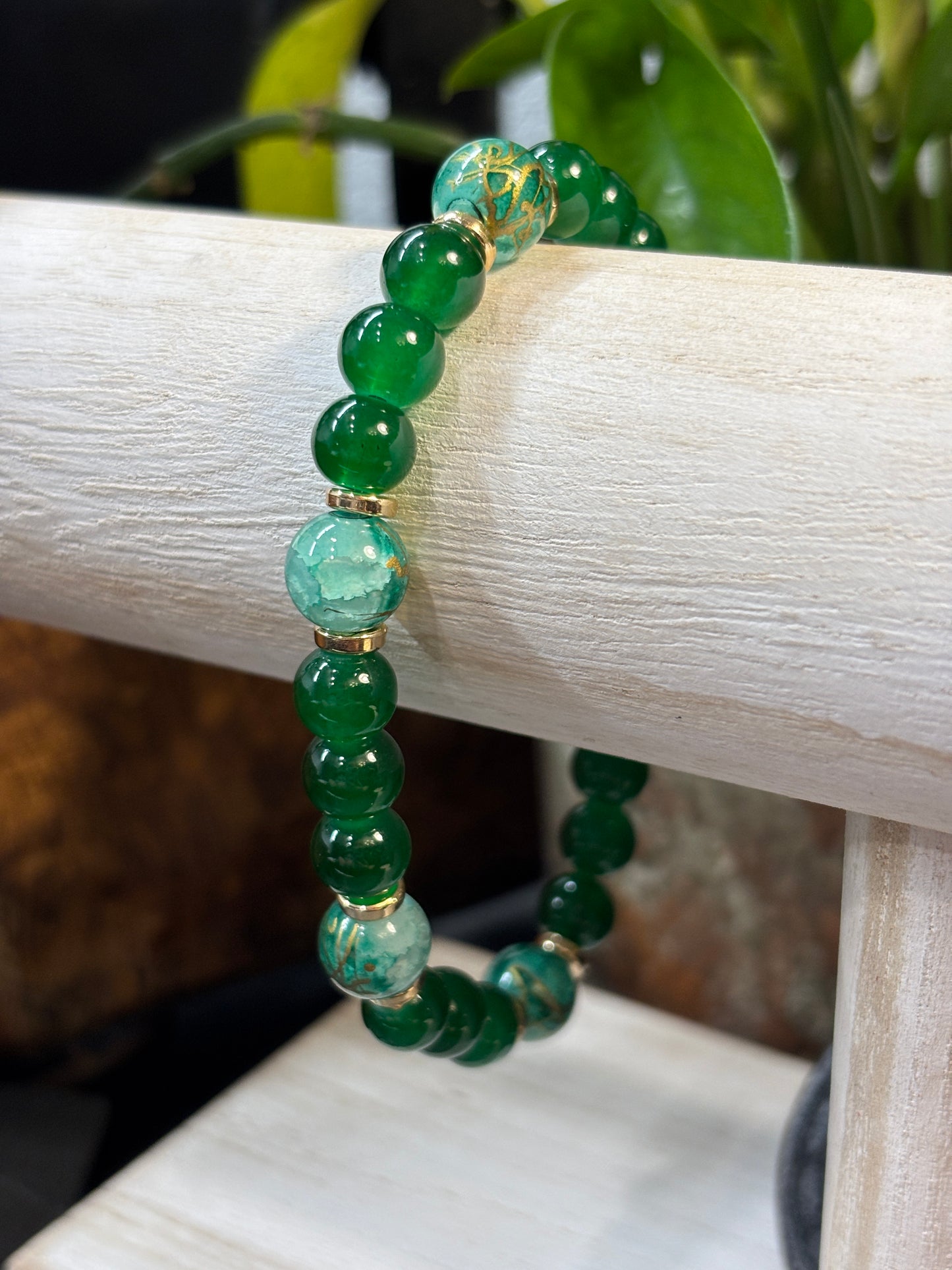 "Julia" - Handmade Glass Beaded Stretch Bracelet