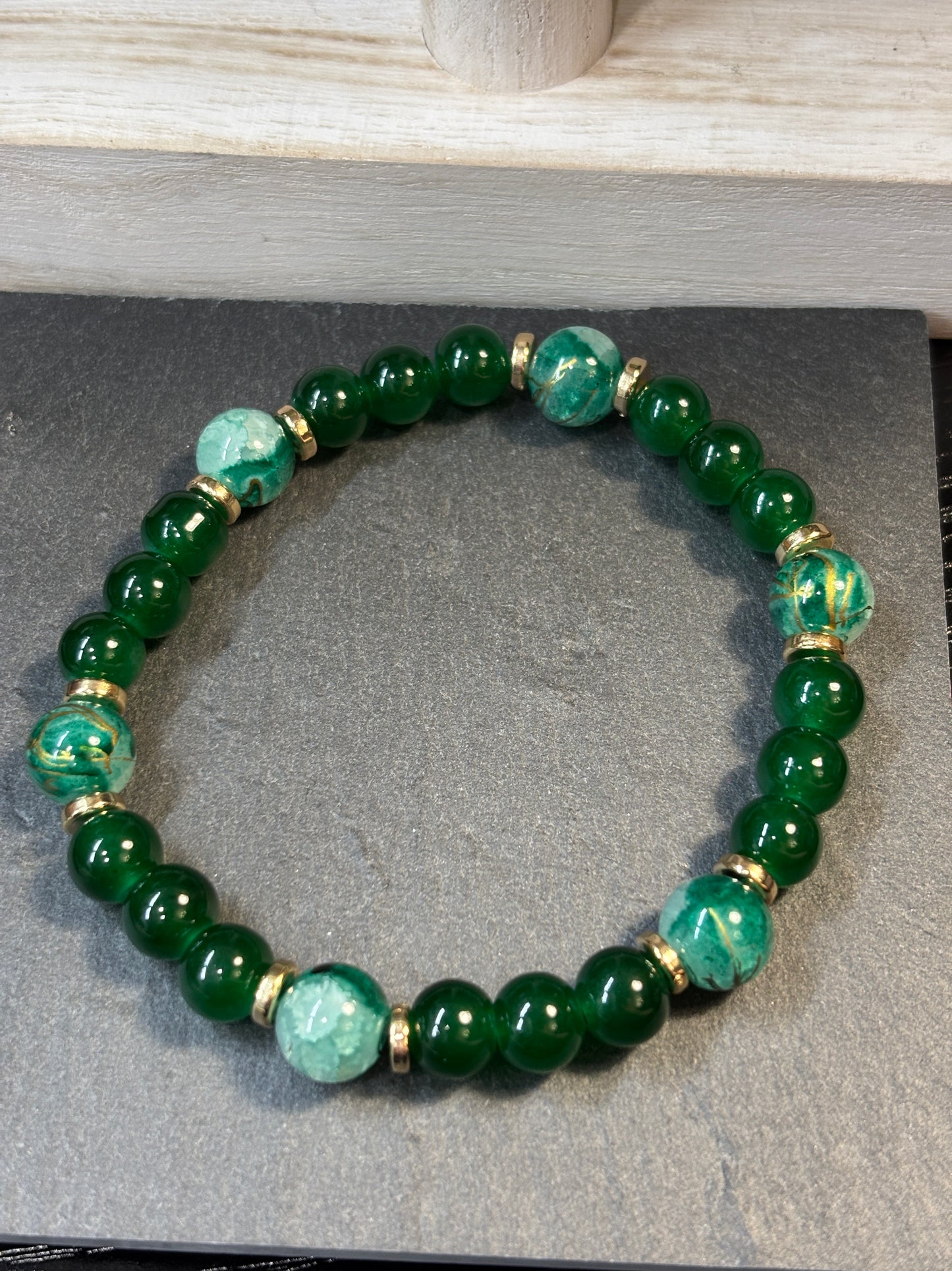"Julia" - Handmade Glass Beaded Stretch Bracelet