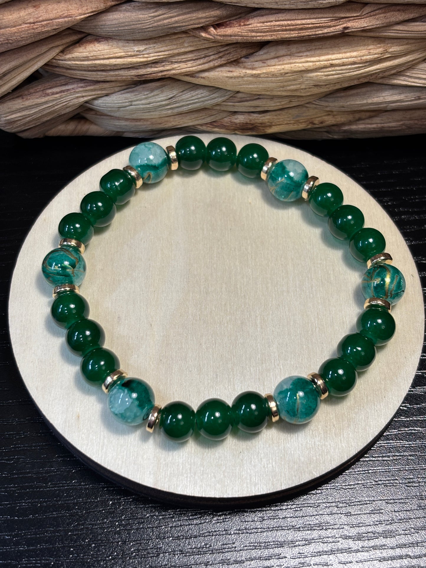 "Julia" - Handmade Glass Beaded Stretch Bracelet