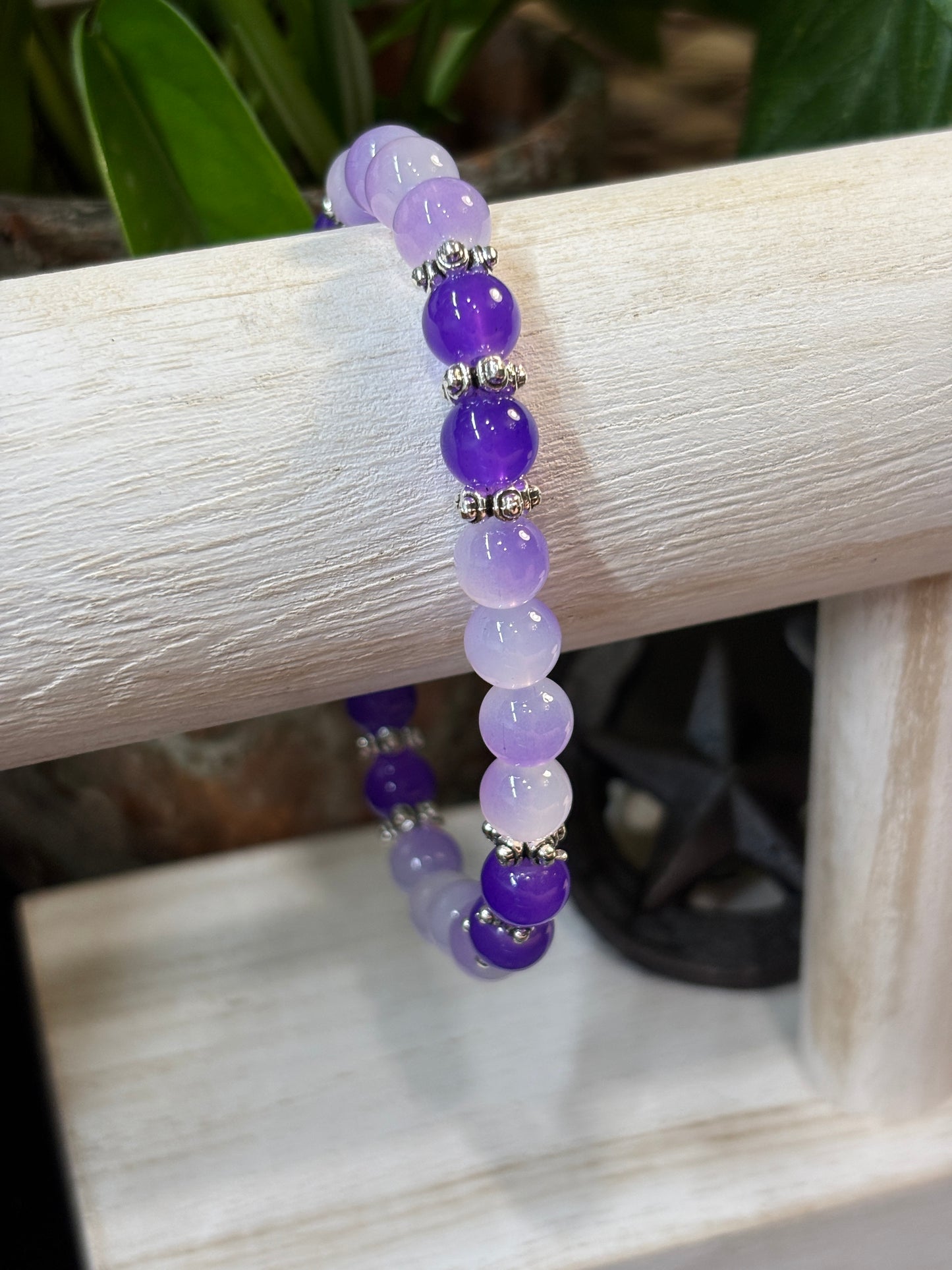 "Paige" - Handmade Glass Beaded Stretch Bracelet